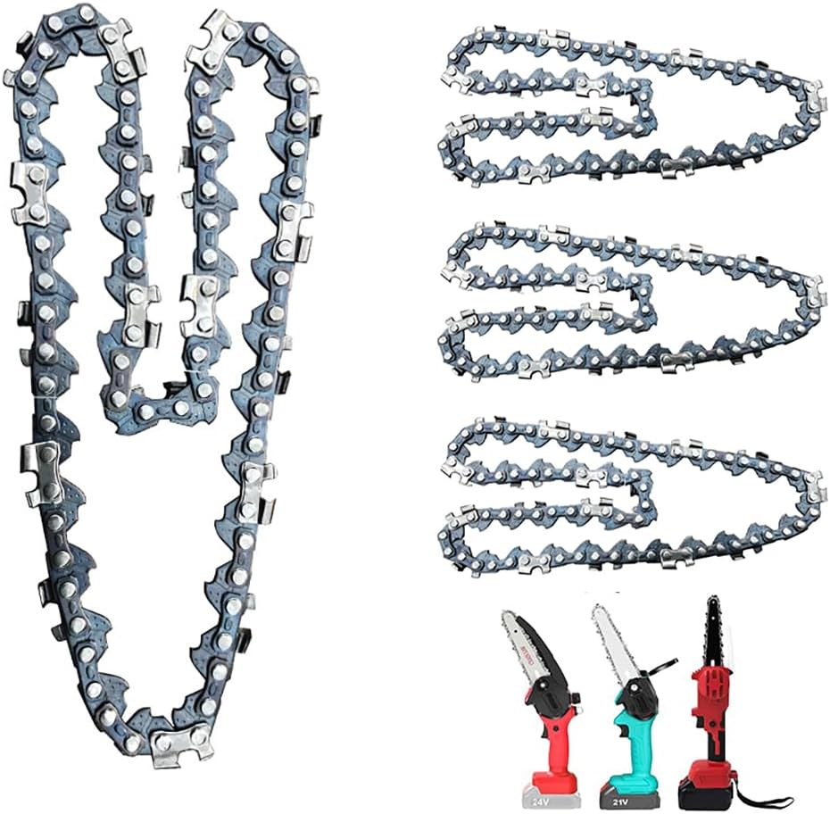 6 Inch (15 Cm) Mini Chainsaw Chain 4-Pack, 37E Drive Links 1/4" LP .043" Gauge Replacement Chain for Wood Branch Cutting, Compatible with 6-Inch Bar &ndash; Damaill image number 4