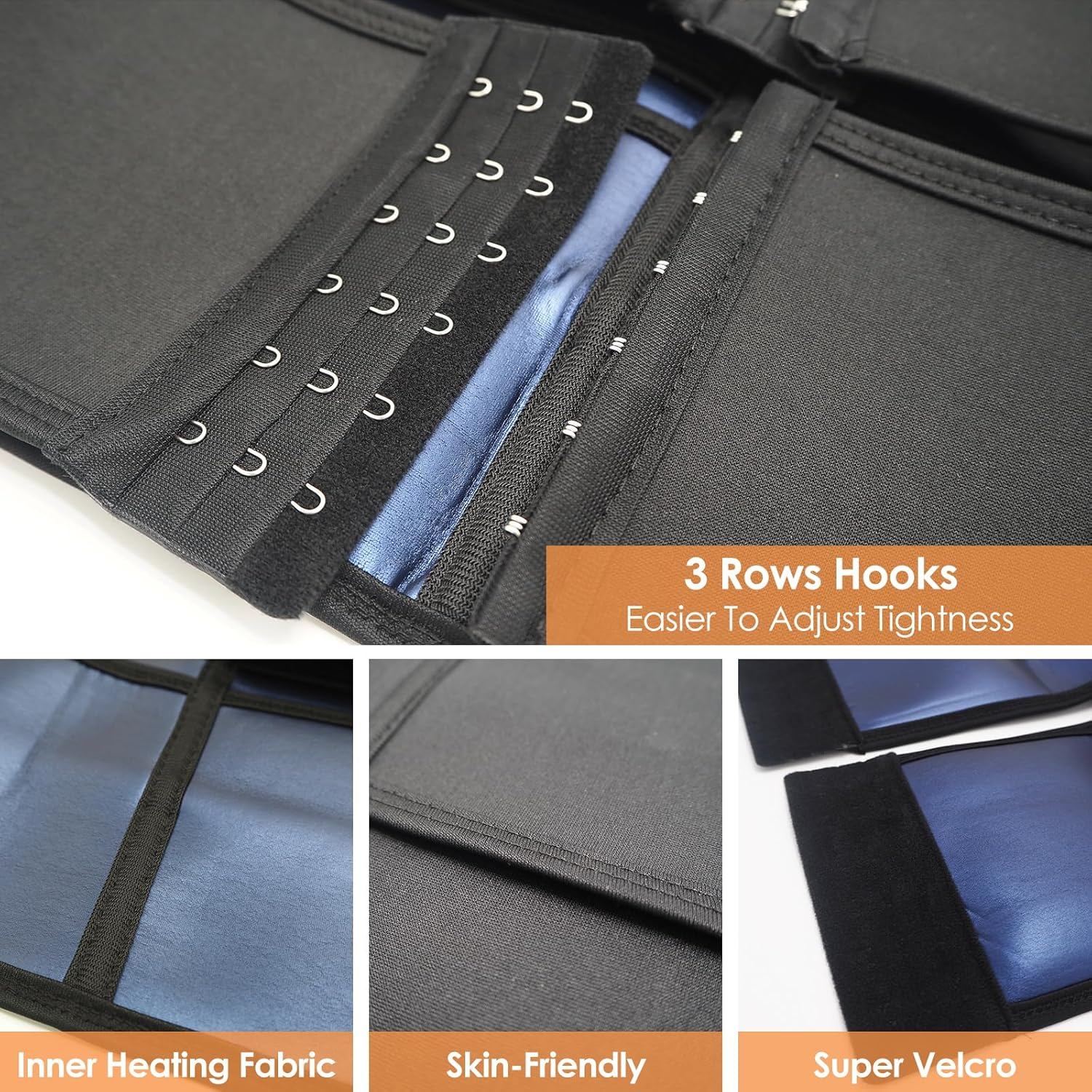 Women'S Sweat Waist Trimmer Trainer Weight Loss Sauna Corset Workout Belt Tummy Control Belly Band Stomach Wraps Body Shaper Sports Girdle image number 6