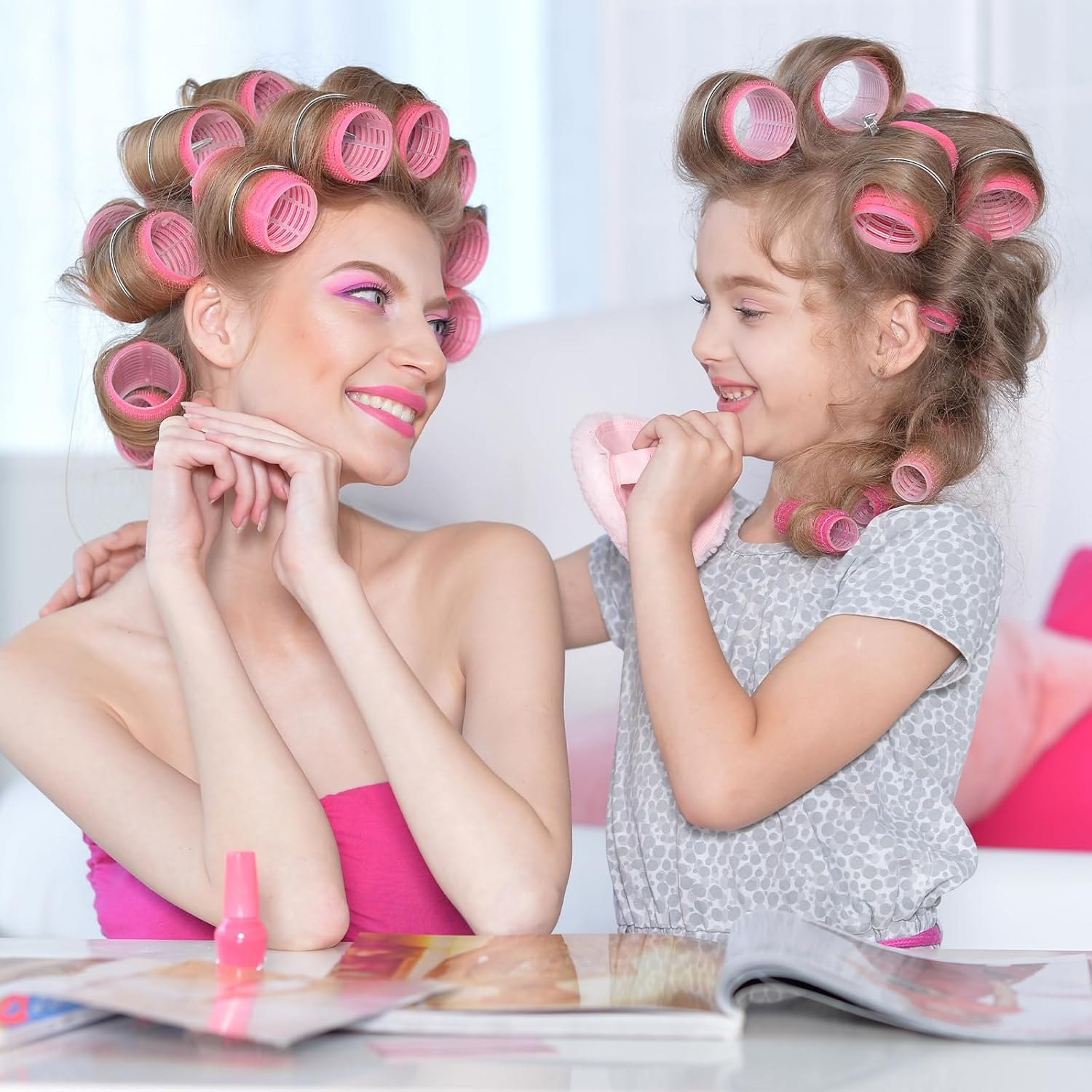 24 Pcs Hot Curler Clips Replacement Kit,3 Sizes Hot Curler Clips Replacement Pins Hot Roller Strong Securing Clips, Stainless Steel for Electric Rollers,Assorted Hot Roller Clips Large,Hot Curler Clip