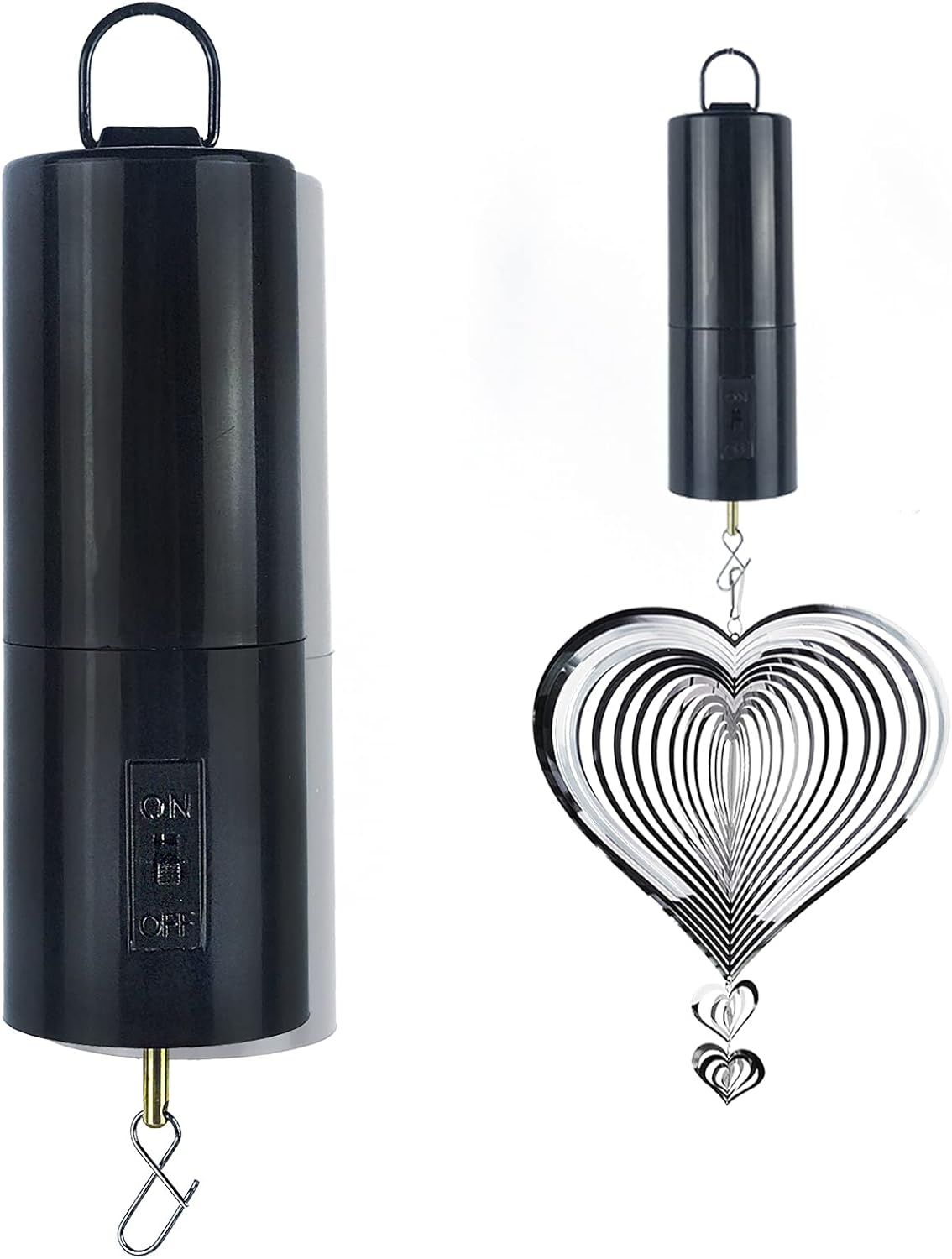 2 Pack Wind Spinner Motor Hanging Display Motor Battery Operated 20 RPM Rotating Motor Multi-Purposes for Wind Spinner Mobile Yard Decor Hanging Ornament Outdoor Sculptures-Medium Speed (2 Pcs Black)