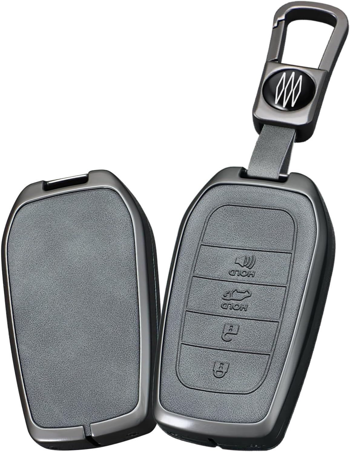 Ontto Zinc Alloy Car Key Case Cover Fit for Toyota RAV4 Prius Auris Yaris Camry Corolla C-HR CHR Land Cruiser Prado Smart Key Holder Case Shell Keychain Keyring Accessories 3 Buttons Trunk B2