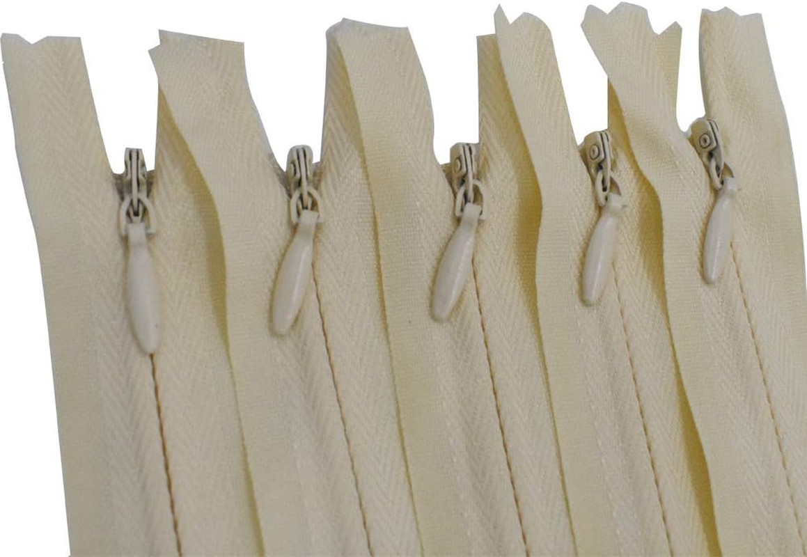 40Pcs 20 Inch Nylon Invisible Zippers Sewing for Tailor Sewing Crafts, Dresses, Skirts, Pillows DIY Crafter'S Special (Beige) - Beige image number 5