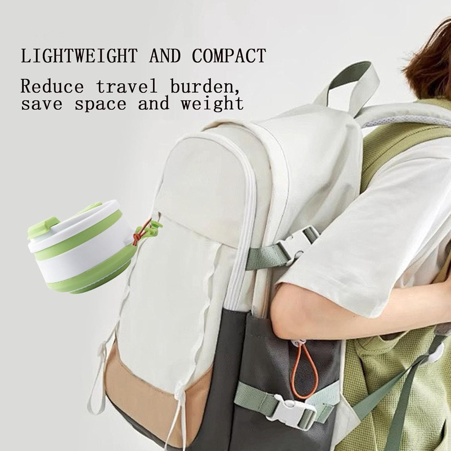 HAOQYUYN Silicone Folding Coffee Cup, Water Cup, Juice Cup, Foldable and Portable, Suitable for Hiking, Camping, Office | Lightweight, Heat-Resistant, Easy to Clean, Outdoor and Travel Cups (Pink) image number 2