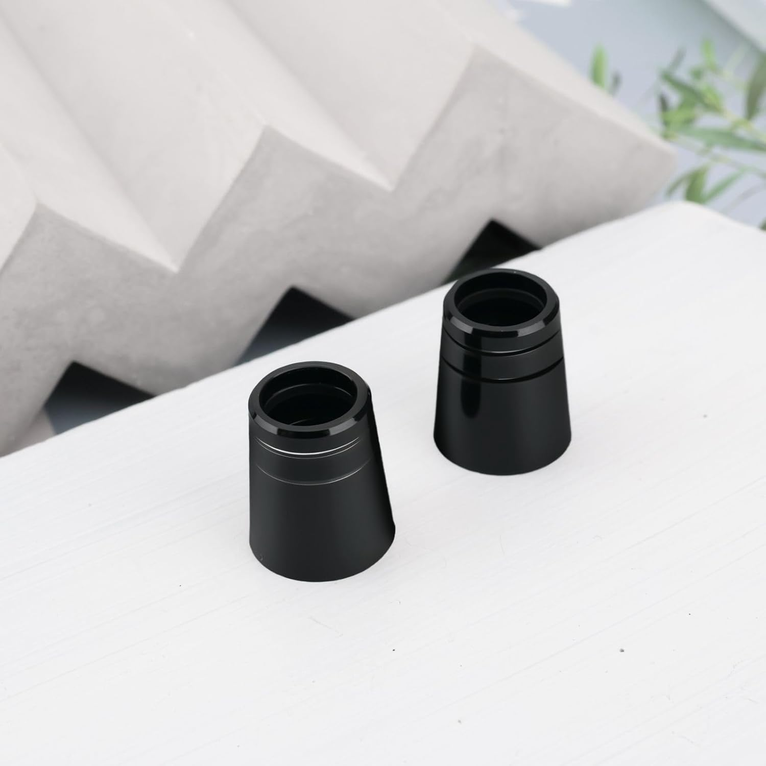 12Pcs Iron Ferrules Golf Ferrules Double Silver Ring Rubber Sleeve Conical Golf Club Ferrule for 0.355 Club 8.6X16X13.5Mm Black image number 3