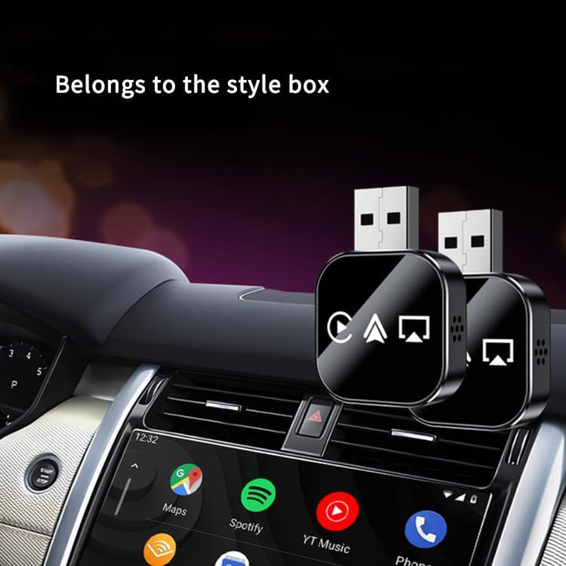 3 in 1 Wireless Adapter, Mini Plug and Play Car Adapter with Bluetooth 5.0 & 2.4/5Ghz Wifi, Compatible with Apple Carplay, Android Auto, Stable Connection Low Latency
