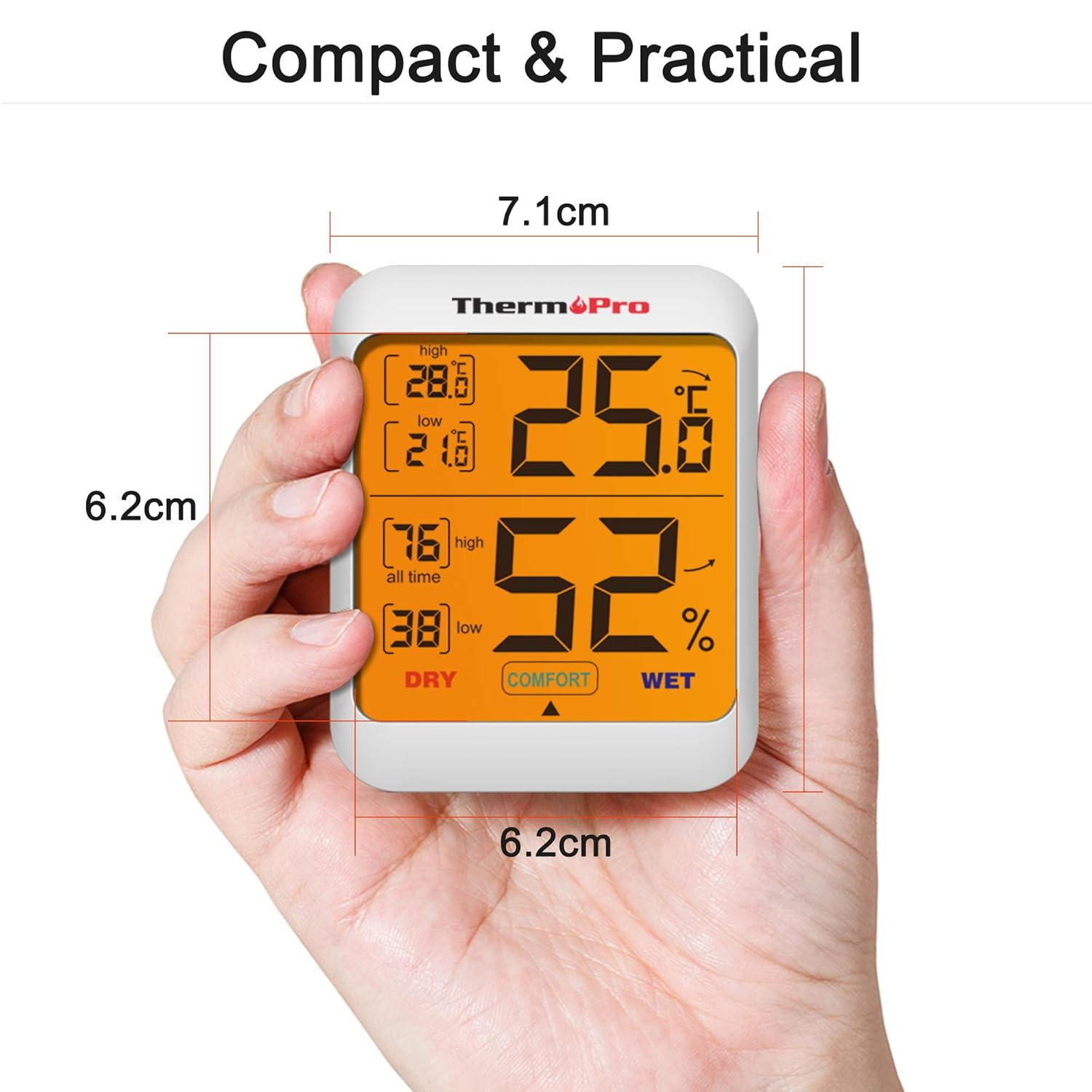 Digital Indoor Room Thermometer Hygrometer Temperature Humidity Sensor Backlight Weather Station for Home image number 1