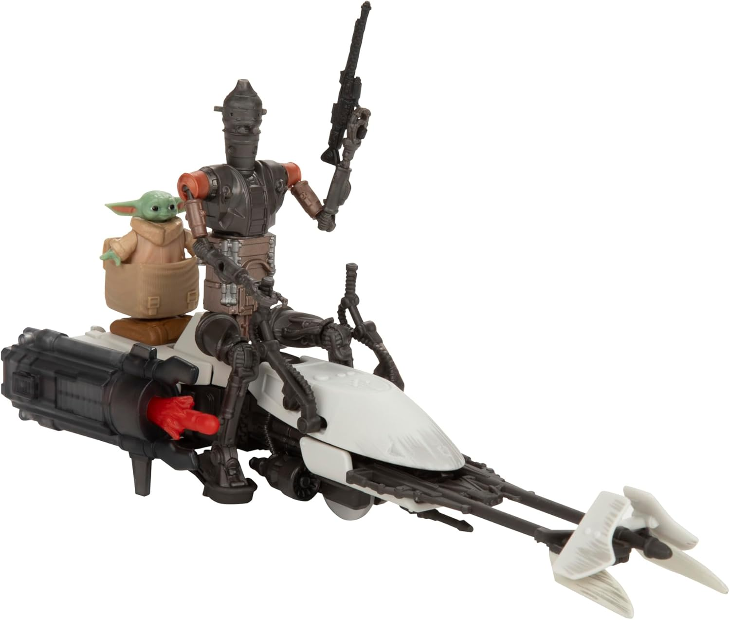 Star Wars Epic World of Action IG-11 & Grogu Speeder Bike, 4-Inch Scale Action Figures & Vehicle, Toys for Boys & Girls Ages 4+ image number 3