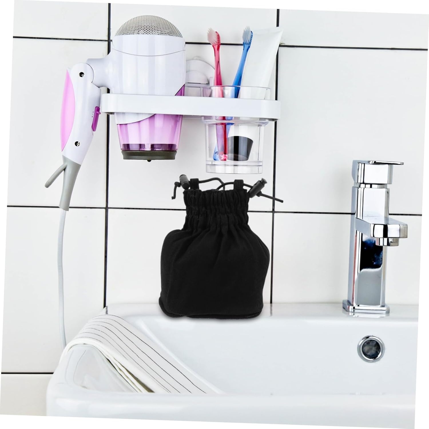 Gogogmee Foldable Canvas Hair Dryer Diffuser Cover Portable Hair Blower Attachment Mesh Design image number 2