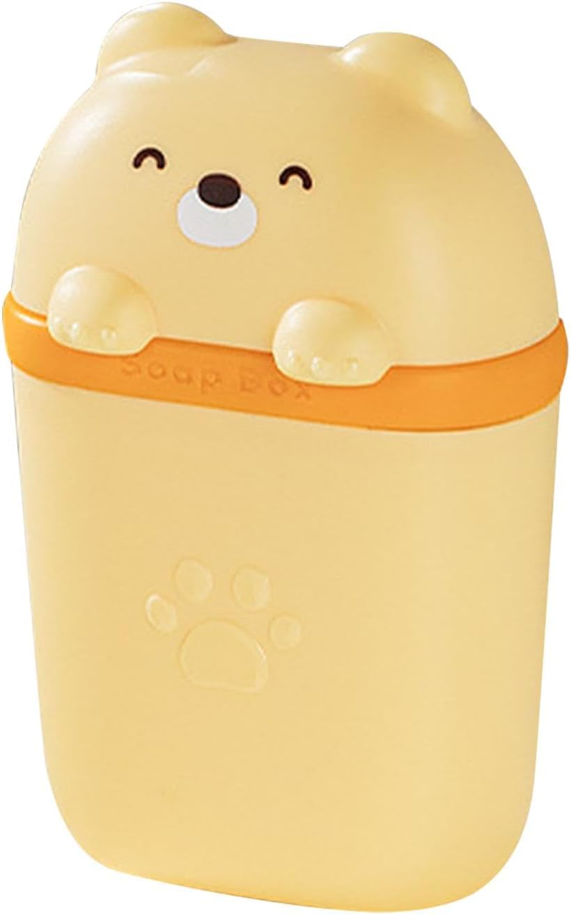 Shampoo Bar Holder Travel Case | Body Wash Bar Travel Case - with Draining Hole Shampoo Washing Bar Container Cute Bear Shape image number 5