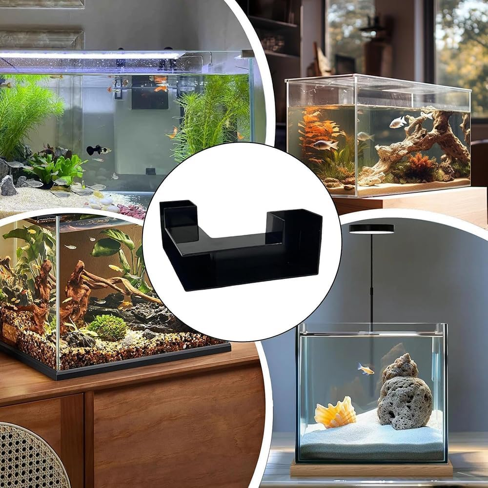 Aquarium Undergravel Viewing Tunnel, Fish Hideouts for Aquarium, Corner Decoration, Unique Tank Viewing Tunnel, Natural Habitat for Fish Tank(Black) image number 3