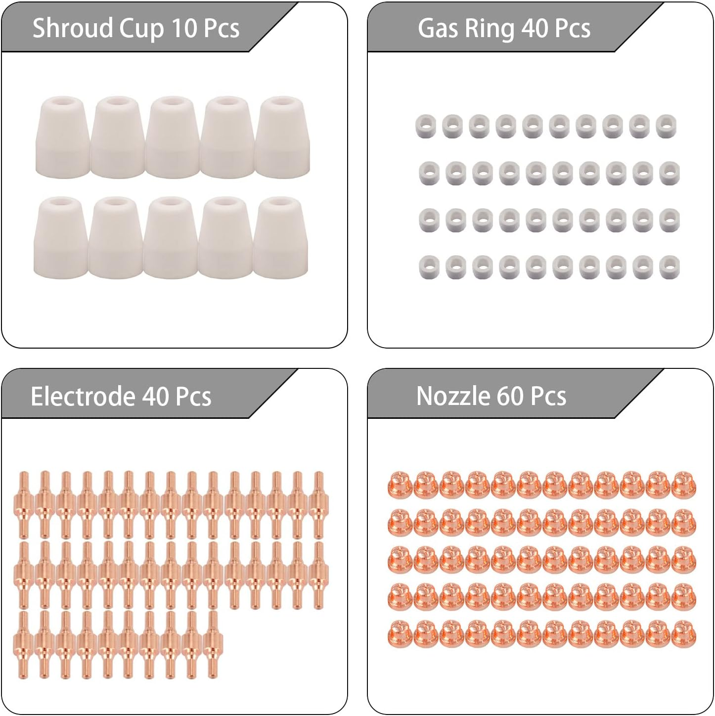 KERUE 150Pcs PT-31 Air Plasma Cutting Nozzle Electrode Consumables Fit CUT-40 CUT-50D CT-312&hellip; image number 1