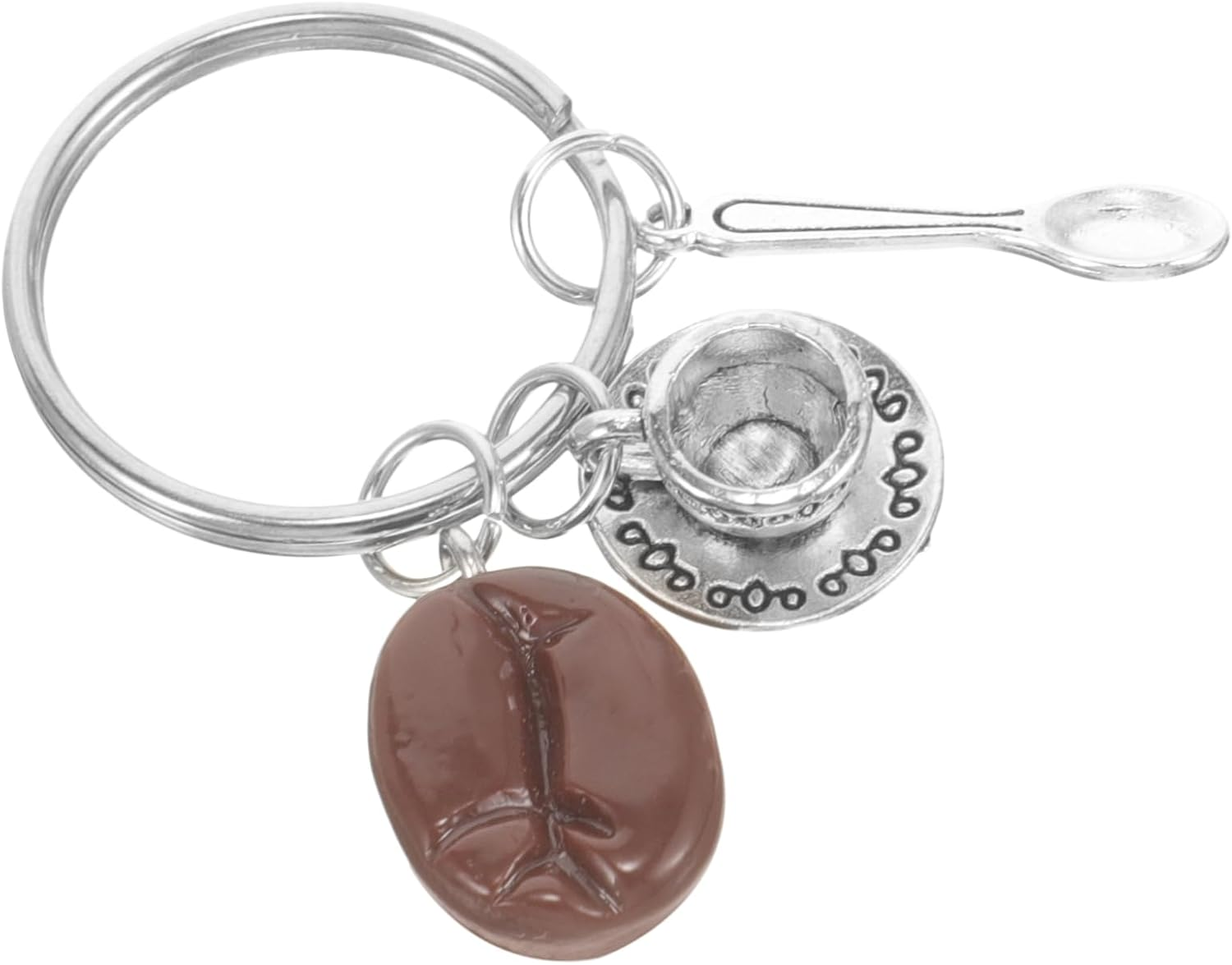 COSMEVIVI Cute Coffee Bean Keychain for Coffee Lovers Vintage Key Ring Carabiner Keychain Men Women image number 3