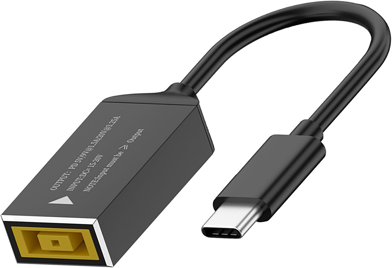 Tunghey DC Slim Tip Female Input to USB C PD Male Power Charging Cable,For Thinkpad Rectangle Mouth Power Adaptor to USB Type-C PD Output 5V/9V/20V.Used to Charge Laptops. image number 1