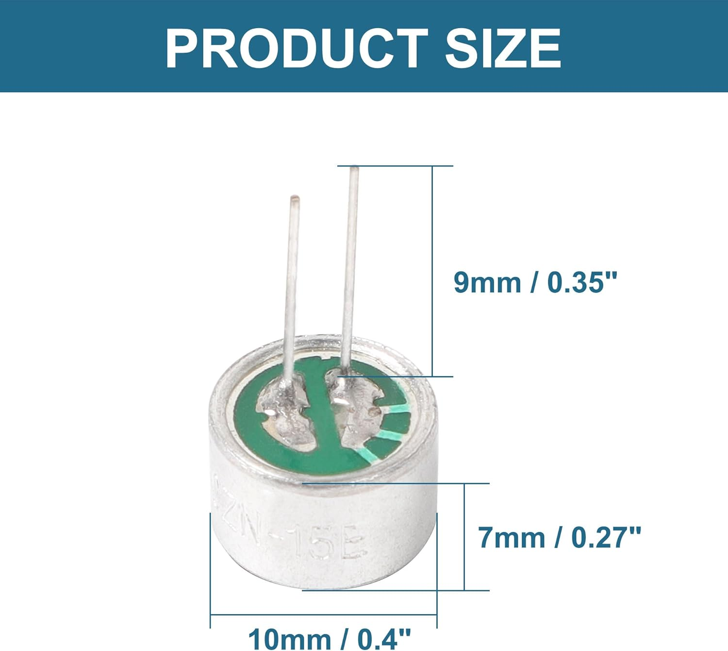 Uxcell 8Pcs Cylindrical Electret Condenser Microphone Pickup 85Db through Hole Mini Electret Condenser Mic with 2 Pins 10X7Mm for PCB image number 2