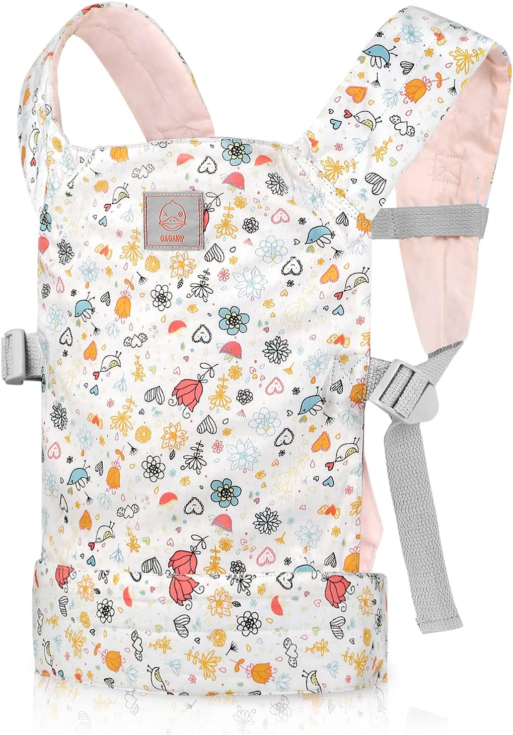 GAGAKU Doll Carrier Front and Back Soft Cotton for Girls Baby over 18 Months, Rose