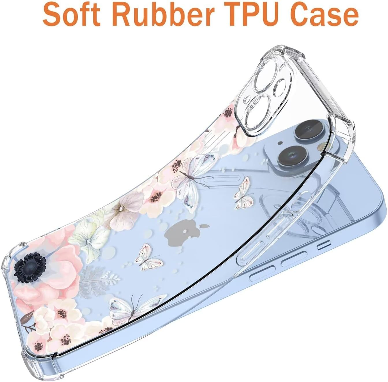 ILING Case for Oppo Find X8 Pro 5G, Ultra Thin Elegant Flowers and Cute Cartoon Pattern Women'S Mobile Phone Case, Soft Silicone Transparent TPU Shockproof Protective Case (Pink Flowers) image number 1