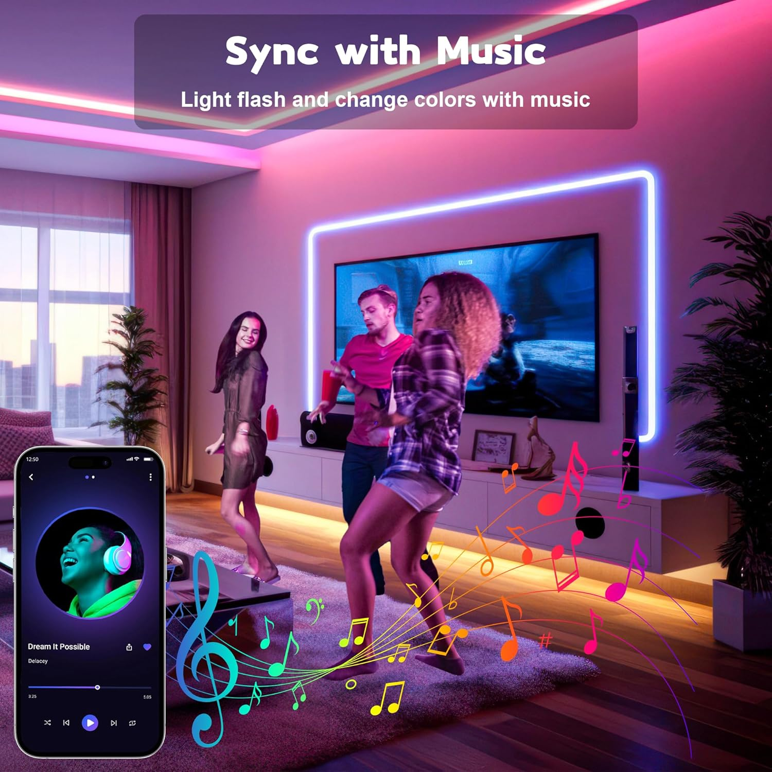 Cozylady 20Ft LED Neon Rope Lights, Waterproof 6M RGB Rope Lights Works with Alexa, Google Assistant, Music Sync, Smart Wi-Fi App Control, DIY Design Neon Lights for Bedroom Gaming Room Wall Decor image number 1