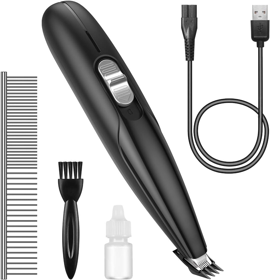 Dog Grooming Clippers, Electric Cat Dog Paw Clippers, Low Noise Pet Clipper, USB Rechargeable Pehair Trimmer, 2 Speed Clippes Dogs Grooming for Hair around Face, Eyes, Ears, Rump, Paws image number 2