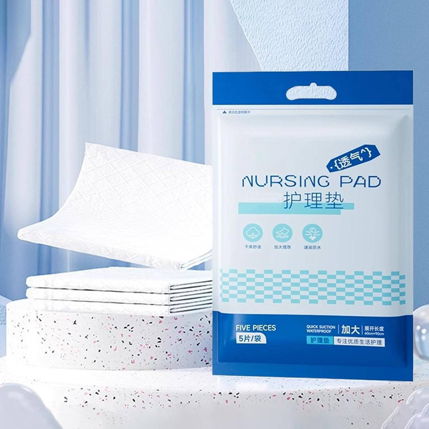 Baby Pads for Changing, Portable Diaper Changing Underpads, Diaper Changing Liners, Waterproof Changing Pad, Absorbent Table Protector Mat image number 6