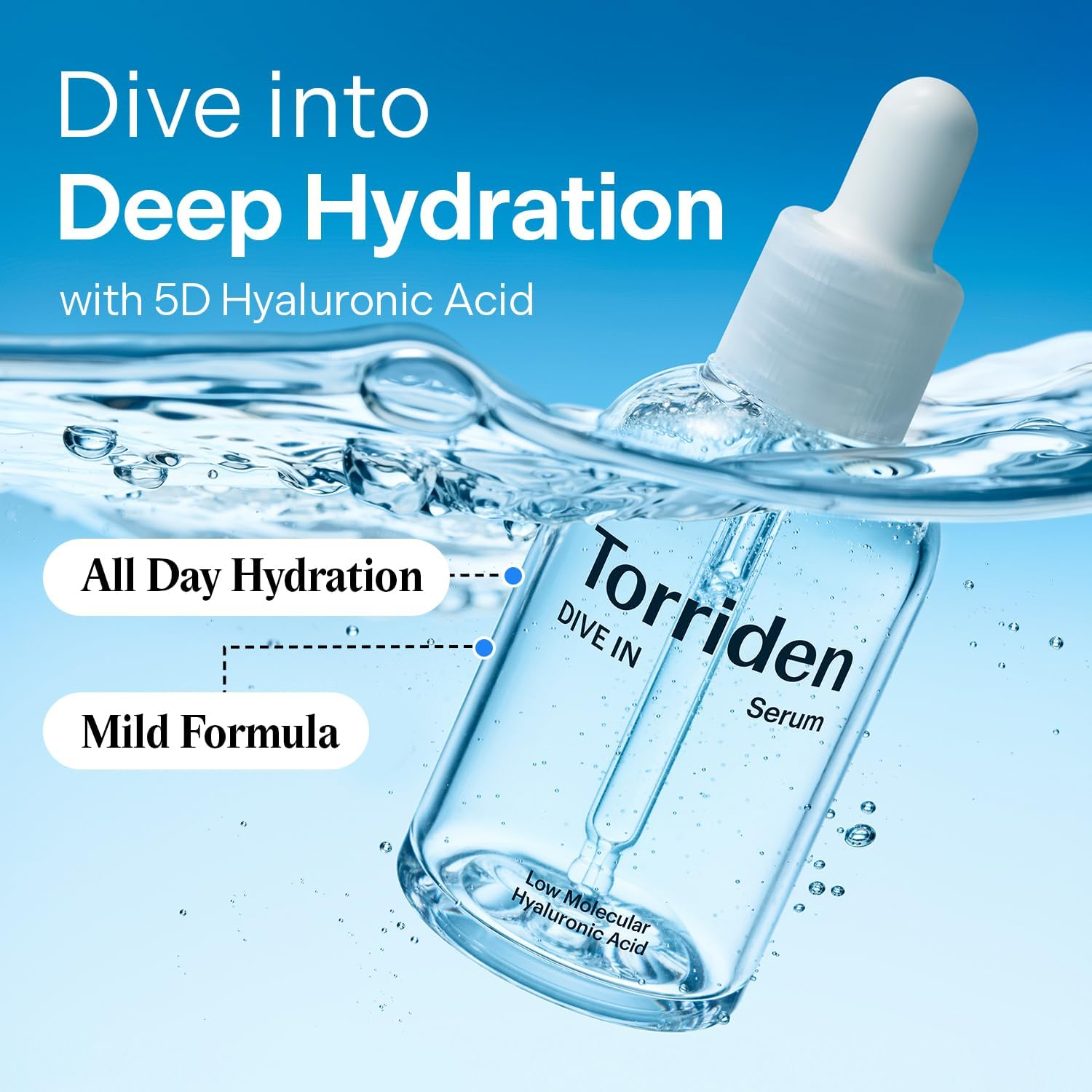 Torriden DIVE in Hyaluronic Acid Serum 50Ml (1.69 Fl.Oz.) | Deep Hydration to Get Glow Skin | Hyaluronic Acid, Panthenol, Allantoin | Korean Facial Serum image number 5