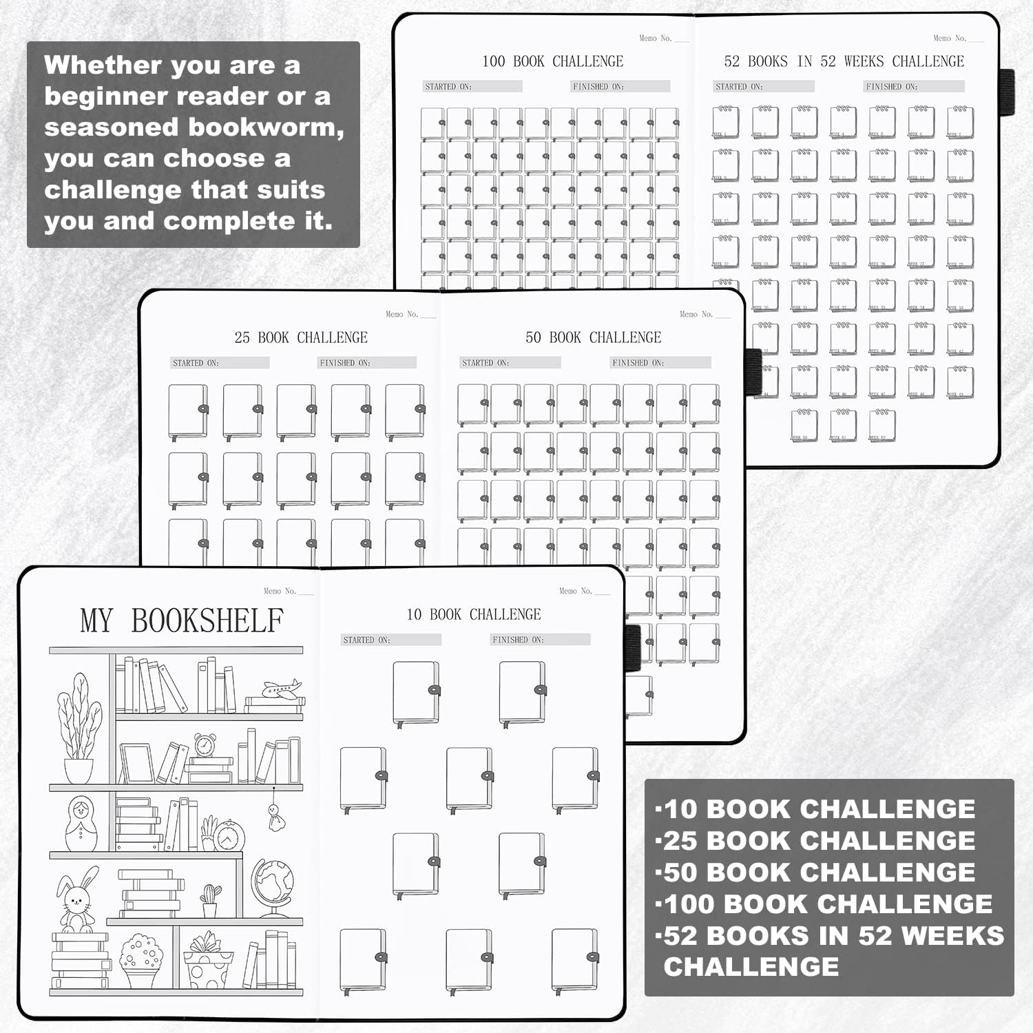 Reading Journal with 104 Book Reviews, Book Journal for Book Lovers & Readers - Book Reviews & Reading Tracker & Reading List Challenge, Reading Log Notebook Gift, A5, Navy Blue - Dark Green image number 4