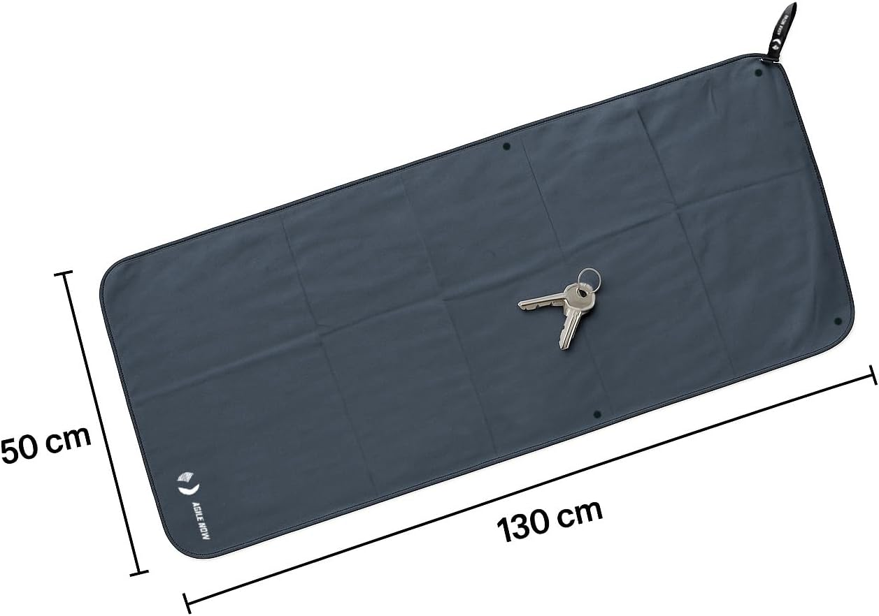 Agile Now Fitness Towel - Multifunctional Microfibre Gym Towel with Hood, Magnetic Clip and Zip Pockets, Sports Towel Gym, Gym Accessories, Grey image number 6