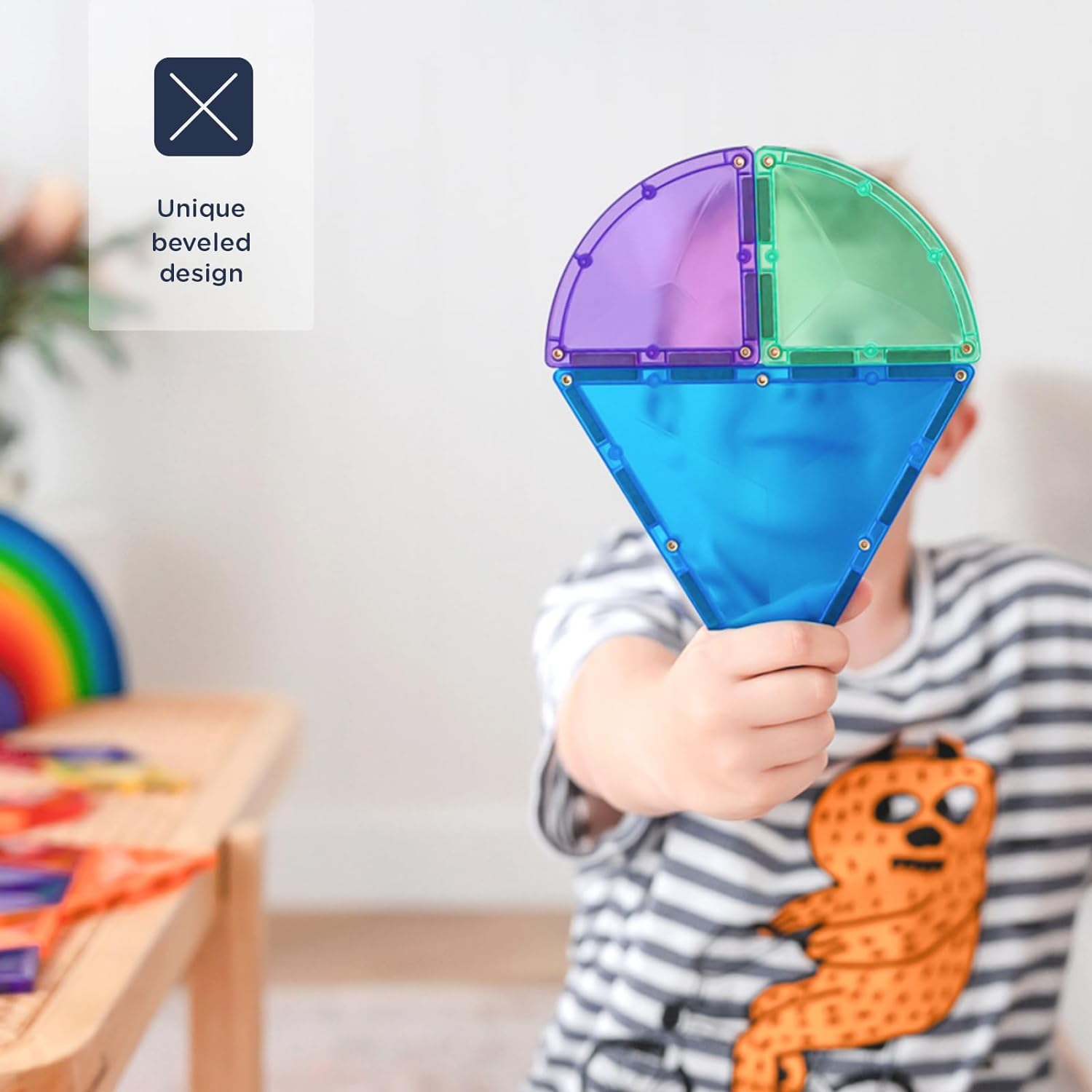 CONNETIX Magnetic Tiles Rainbow Shape Expansion Pack, 36 Pieces