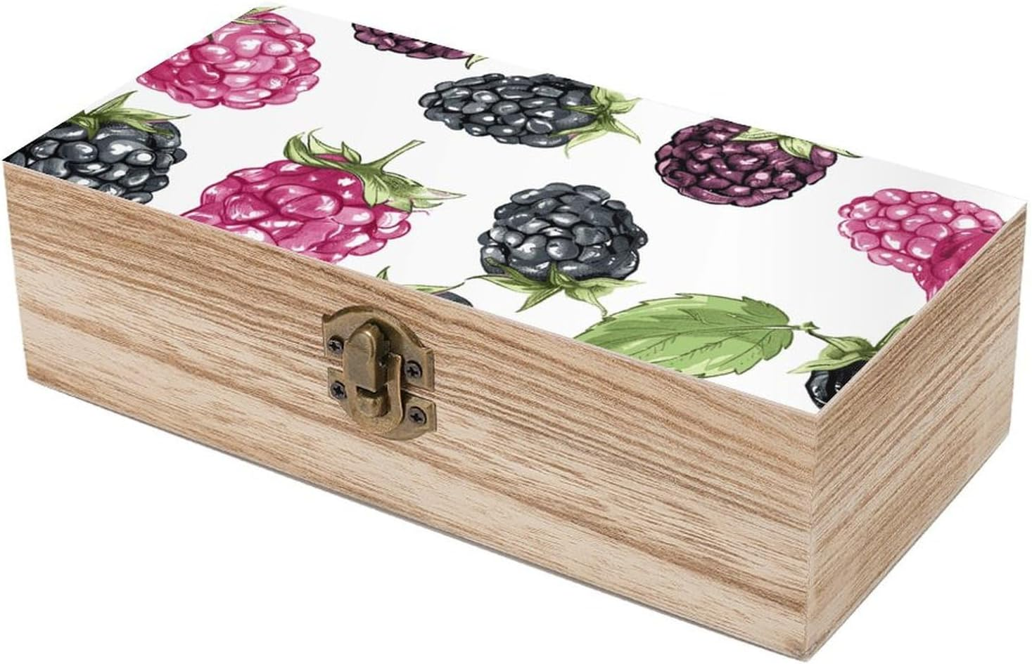 Blackberry Fruit Wooden Box Wood Wedding Keepsake Boxes with Lids Small Decorative Boxes Lightweight Wooden Memory Storage Box for Crafts Keepsakes Jewelry Photo Letter Storage image number 3