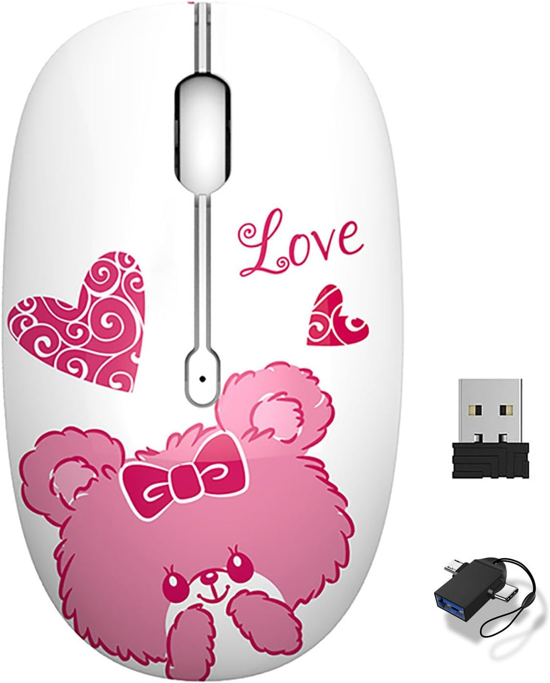 Cute Wireless Mouse, 2.4G Mute Office Business Computer Mouse with USB Receiver 1200DPI Optical Mice for Laptop,Notebook,Pc,Computer (Birds)
