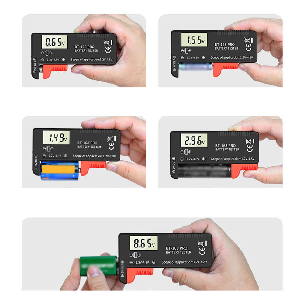Digital Display Universal Battery Tester - Portable Battery Capacity Indicator - Practical Battery Level Checker - Voltage Meter - Electric Quality Monitor Detector for 9V, 1.2V-4.8V Batteries image number 5