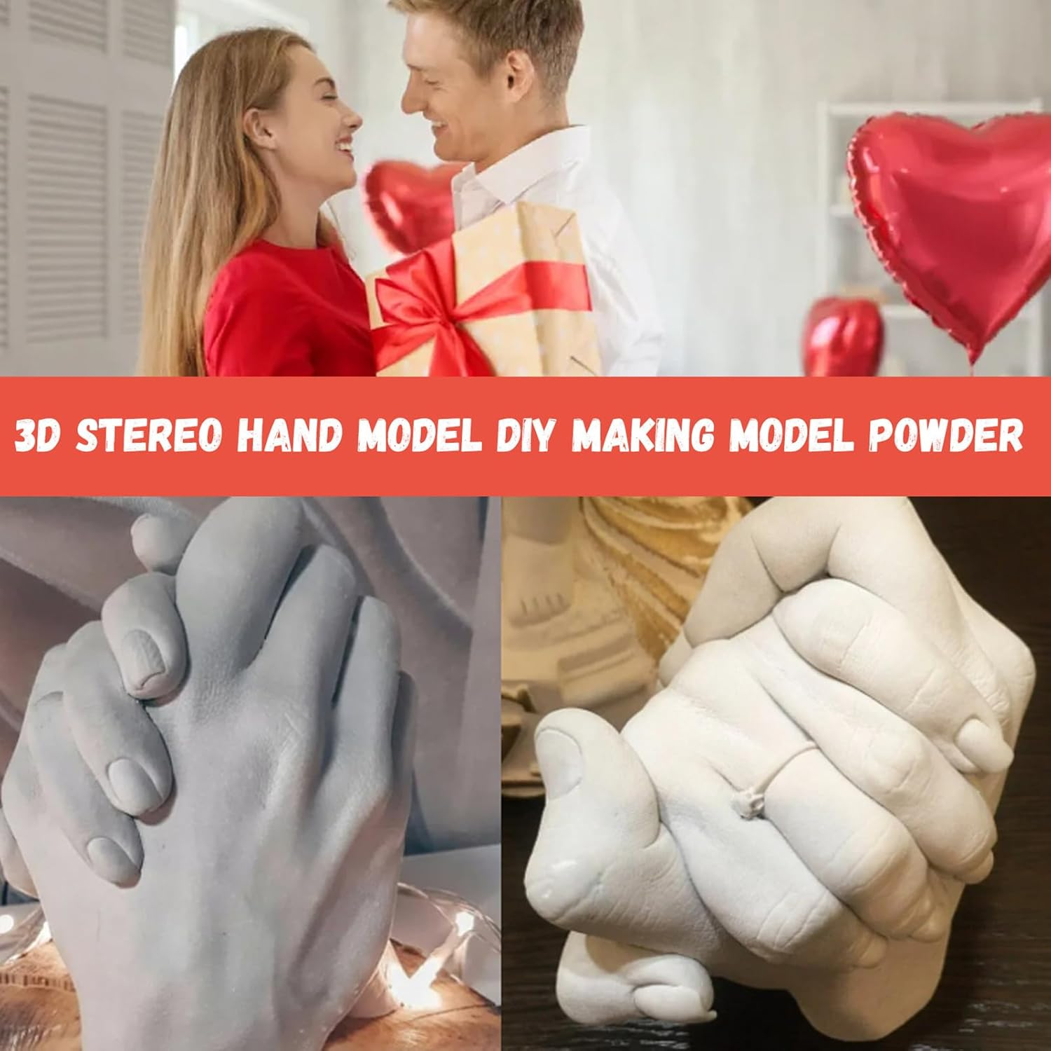 Plaster Hand Casting Kit - Family Hand & Foot Mold Making Set | & Wedding Keepsake Gift | Memory Craft for Couples, Parents & Grandparents | Christmas Decor image number 3