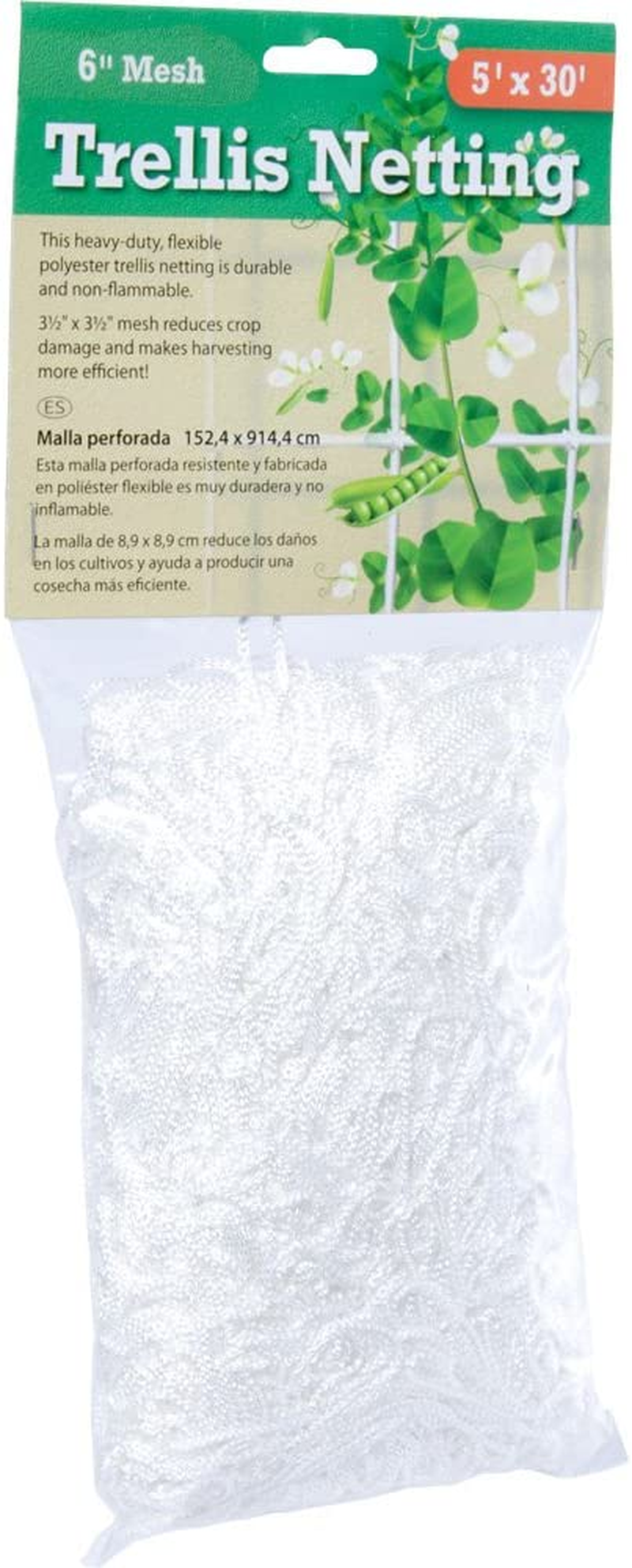 Hydrofarm HGN30S Flexible String, 5' X 30', Trellis Netting, 3.5" Mesh, White image number 4