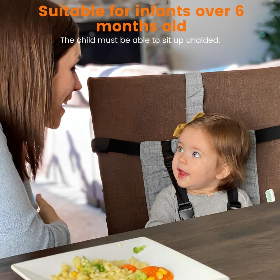 Portable High Chair, Travel High Chair for Toddlers with Adjustable Straps to Fit Most Chair, Travel Easy High Booster Seat Cover for Infant Eating Feeding image number 4