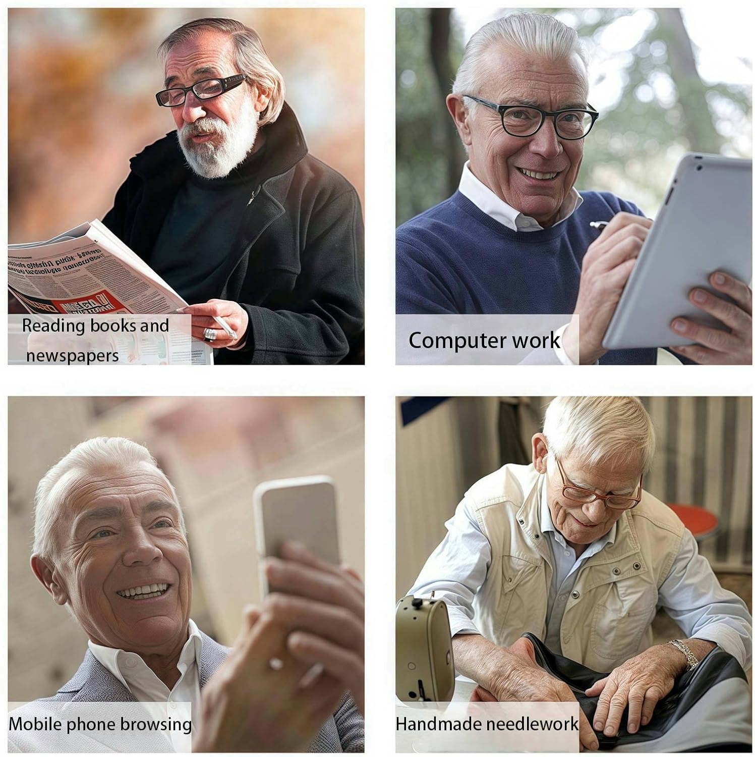 AEEGO Reading Glasses, Eyeglasses, Lightweight Computer Reader to Prevent Eye Fatigue for Men/Women, Computer Eye Glasses Lightweight Readers with Spring Hinges image number 3