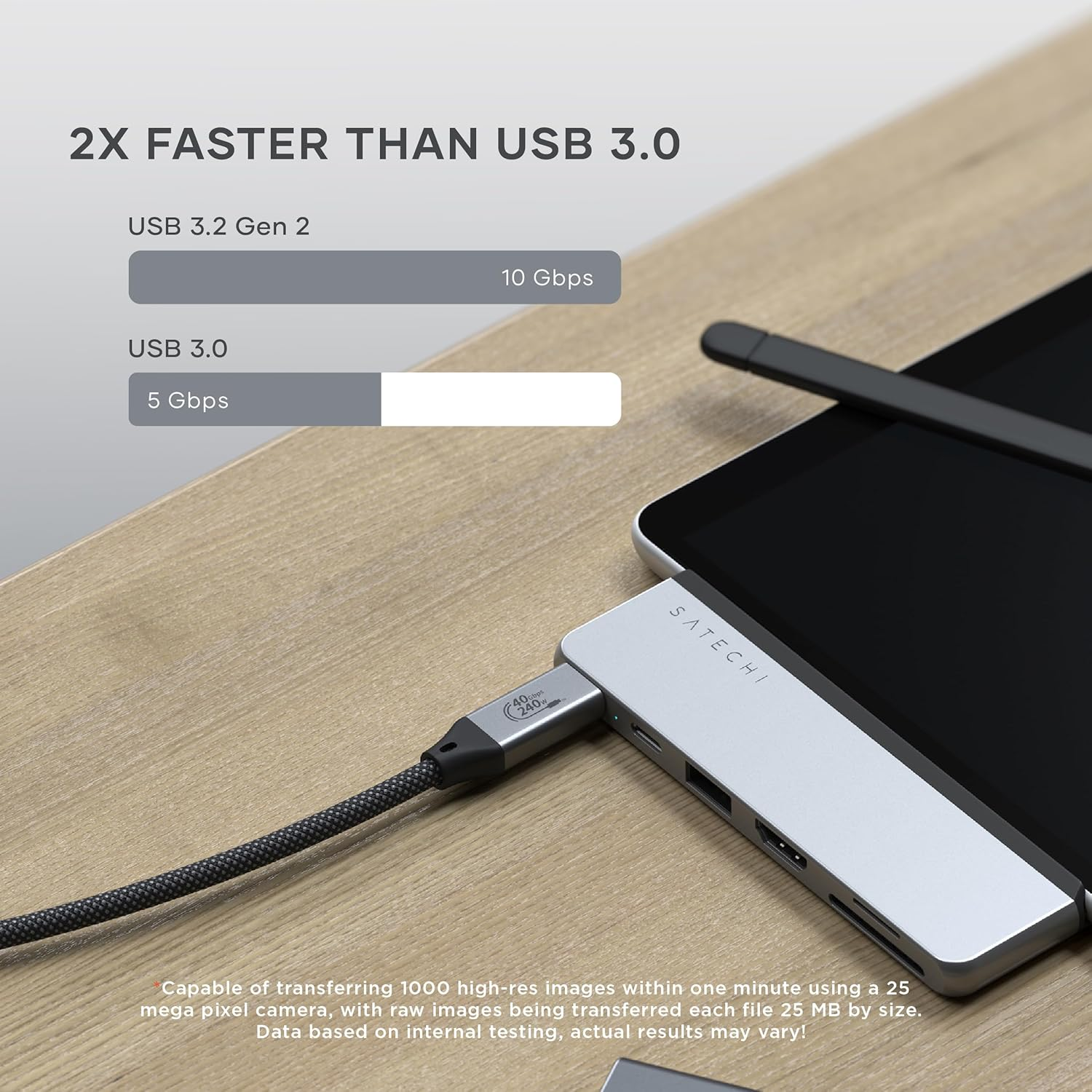 Satechi Dual USB C Hub 6-In-1 for Surface Pro 11/10/9, USB4 Pass-Through 100W with 40 Gbps Data Transfer, 6K@60Hz, HDMI Port 4K@60Hz, USB-C & USB-A 3.2 10 Gbps, Sd/Microsd UHS-I Card Readers image number 4