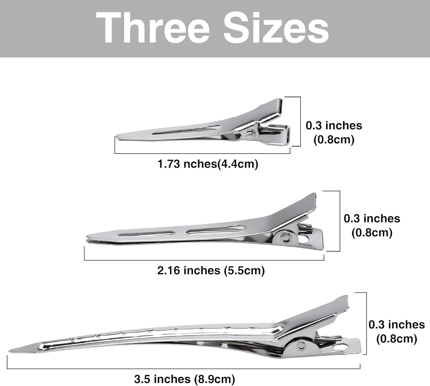 OOTDAY Hair Clips, Metal Alligator with Holes, Metal Duck Billed Hair Clips, Silver Metal Duck Billed Hair Clips, for Thick Hair Roller Salon Styling Sectioning Bows Diy(60Pcs) image number 6