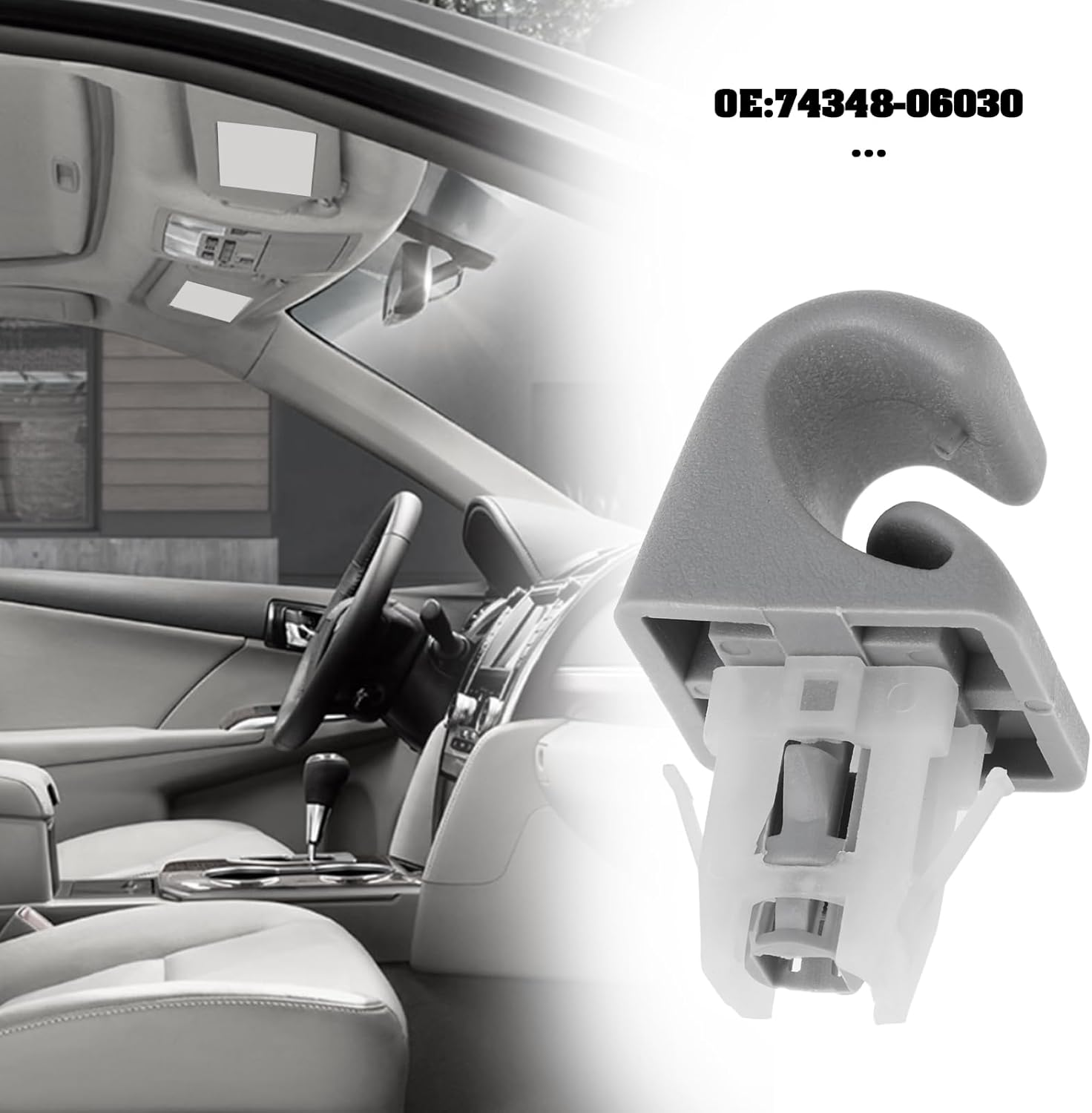 LT Easiyl 2PCS Car Sun Visor Clip Hook Bracket 74348-06030 Compatible with Camry 2002-2008 Compatible with Corolla 2003-2008 image number 4