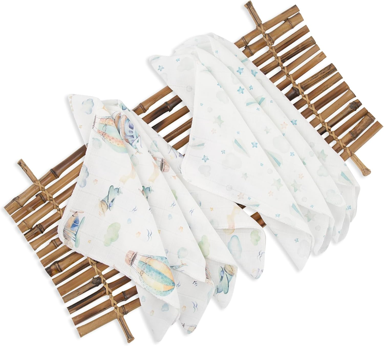 Funnababy Baby Muslin Cloths for Newborn &ndash; Pack of 8, Thin and Quick Dry, Extra Soft Face Muslin, 100% Cotton, Fabric Washcloth, Square Cloth for 0-6 Months, Starter Baby Essential, 30X30 Cm image number 1