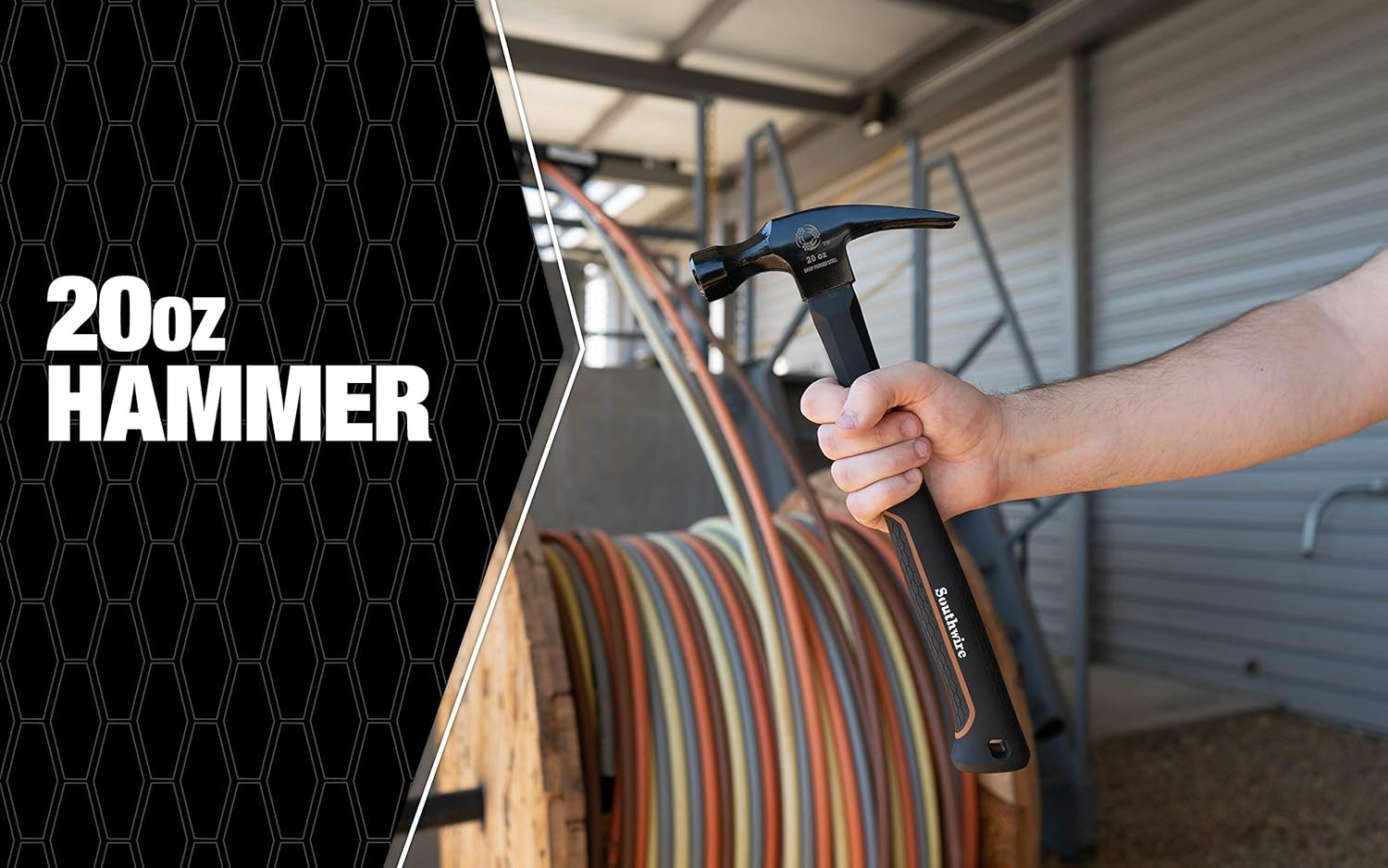 Southwire Bmeh-20 20 OZ. Heavy Duty Electrician'S Hammer; 20 Oz. Head with Smooth Face; Heavy Duty Drop Forged Steel Tether Hole for Safety; Lightweight Fiberglass Handle; 1.75 Lbs 65116840