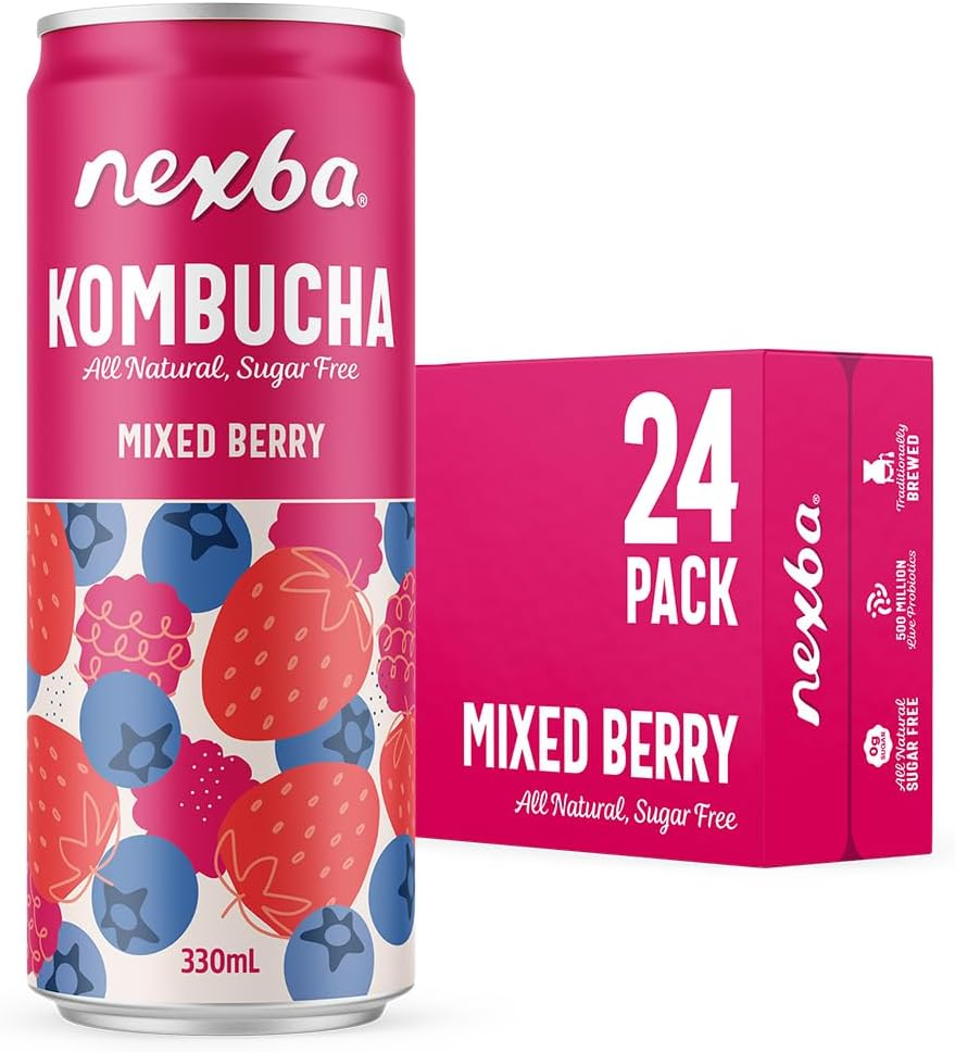Nexba Kombucha &ndash; Mixed Berry &ndash; All Natural Sugar Free &ndash; 24 X 330Ml Cans image number 1