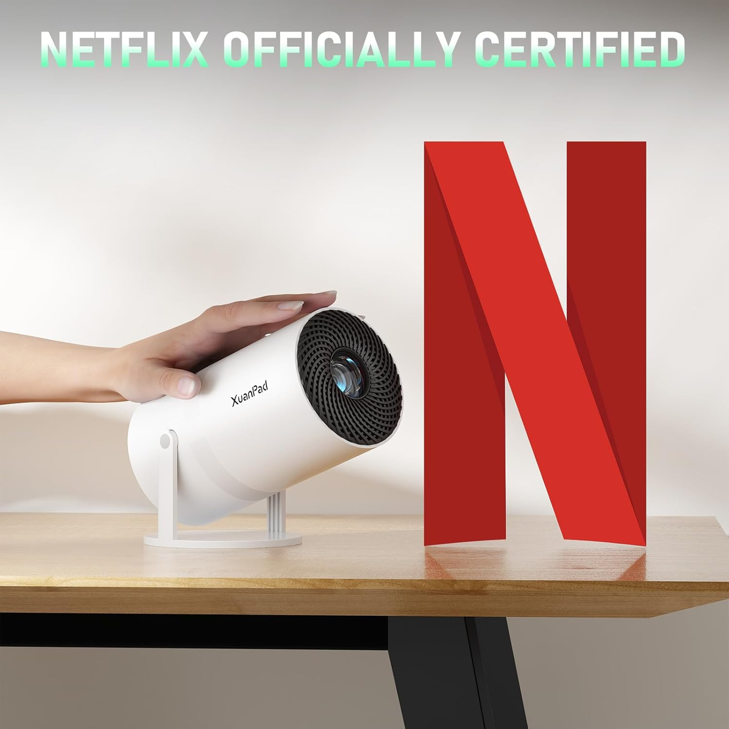 [Netflix Official & Electric Focus] 2025 Upgraded Xuanpad Mini Projector with Wifi and Bluetooth, Full HD 1080P, Auto Keystone, 210&deg; Rotatable Stand, Smart Portable Projector for Phone image number 5
