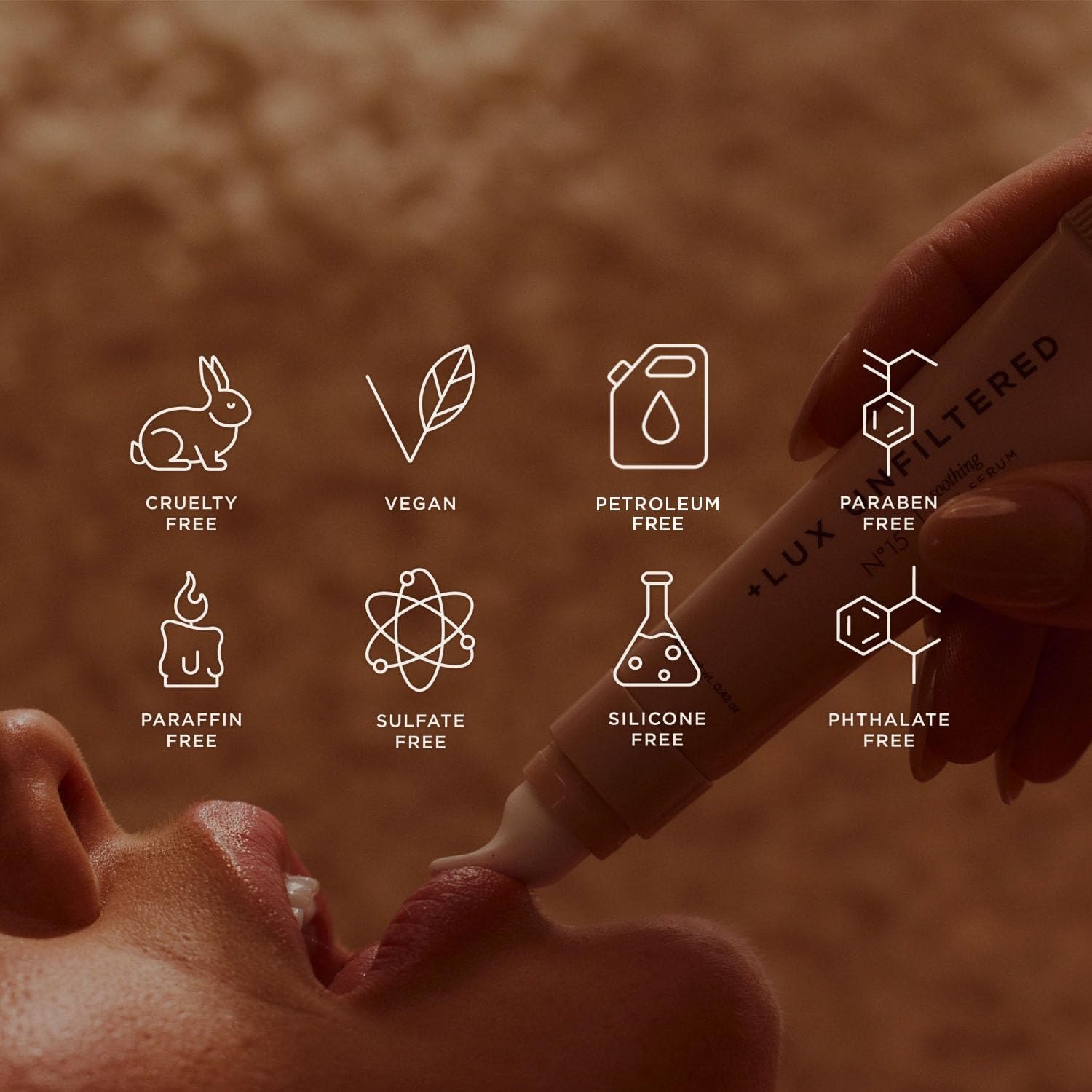 + Lux Unfiltered N&deg;15 Soothing Lip Serum + Fragrance Free + Hydrating and Moisturizing Vegan Lip Balm + Hyaluronic Acid + Squalane + Liquid Shea Butter + Petroleum-Free image number 1