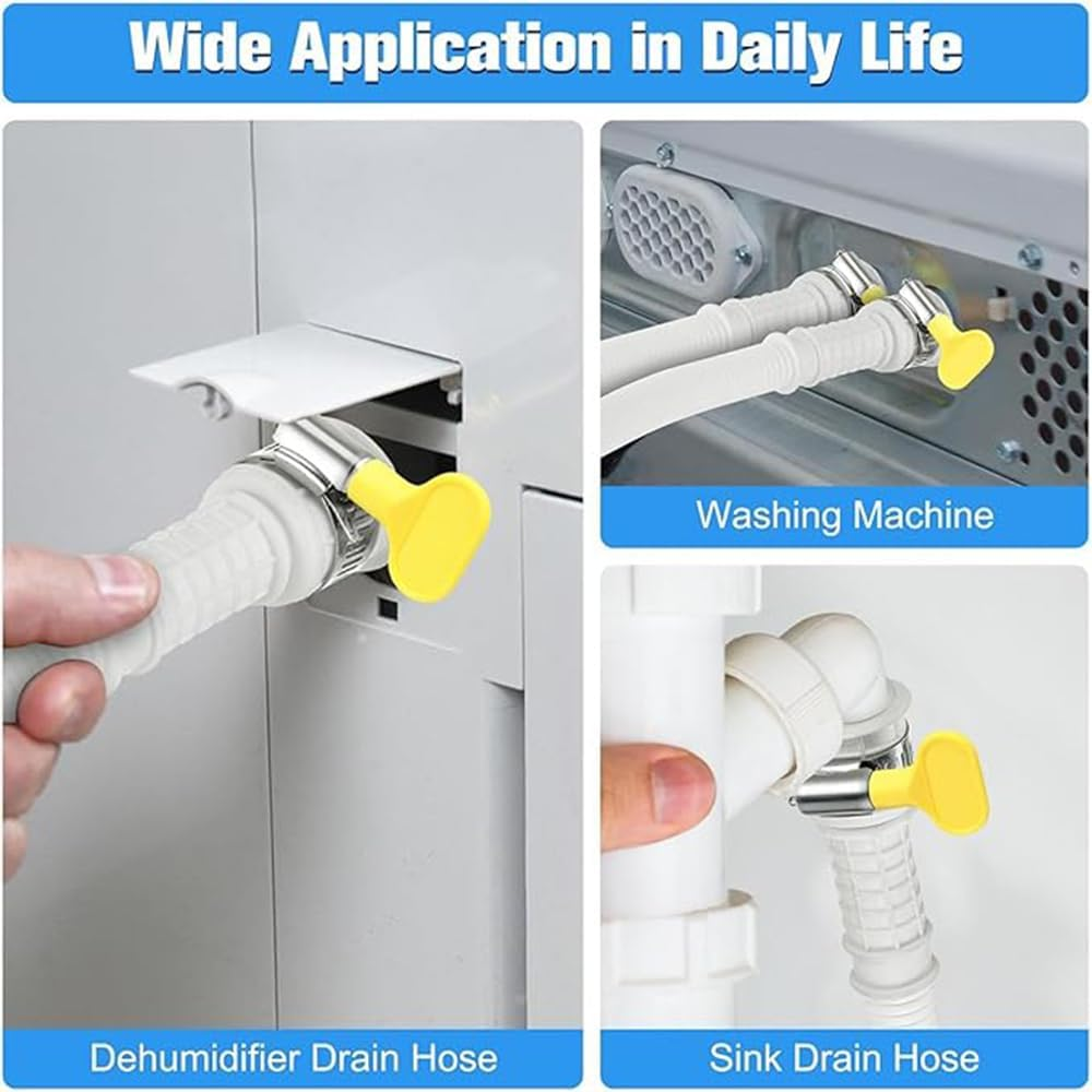Universal Dehumidifier Drain Hose, 6.5 Feet, White, with Rubber Adapter and Connect Clamp image number 3