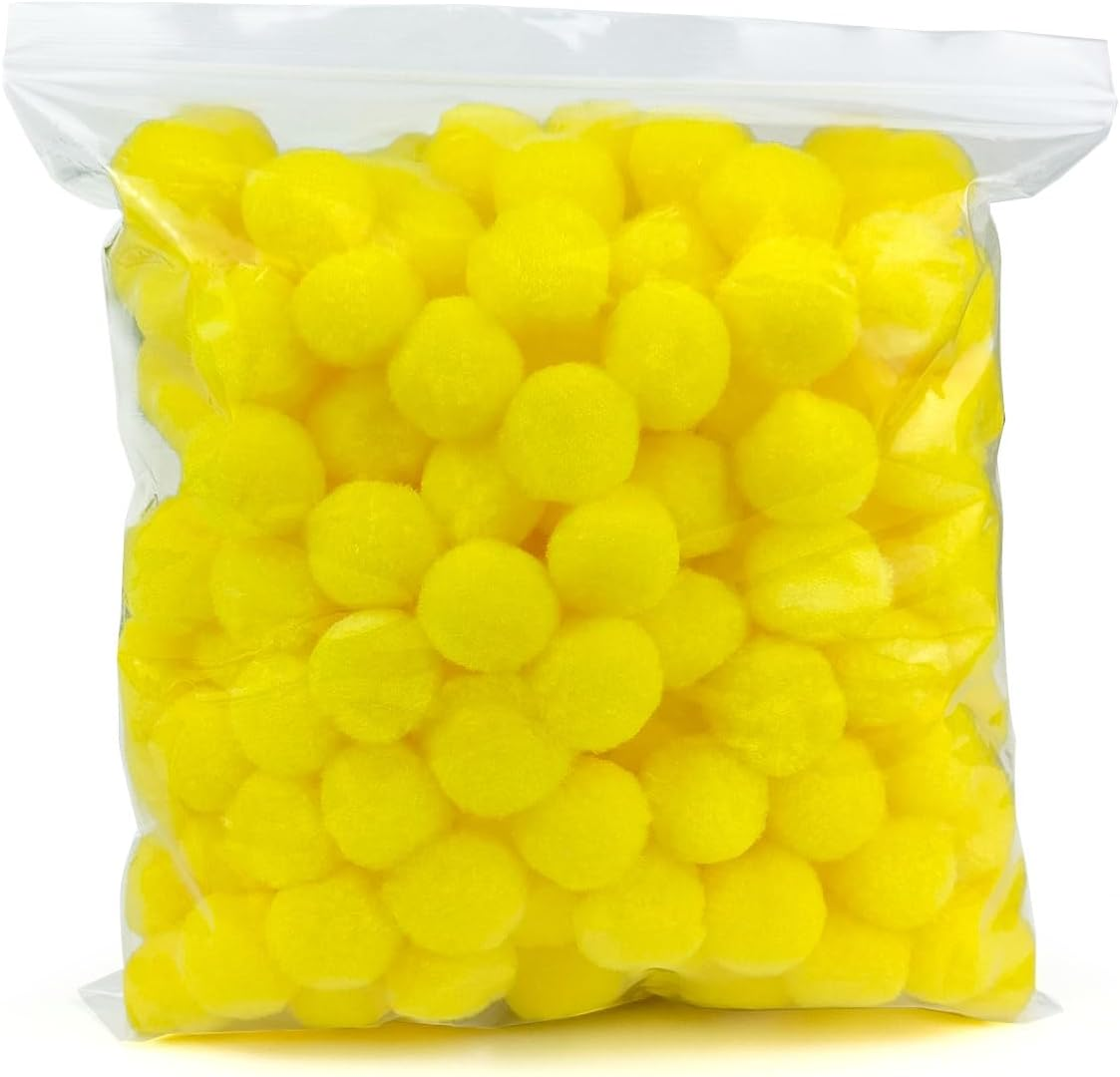 200 Pieces Pom Poms, 1 Inch Craft Pom Poms, Fuzzy Pompom Puff Balls for DIY Arts, Crafts Projects, Home Decorations (Black)