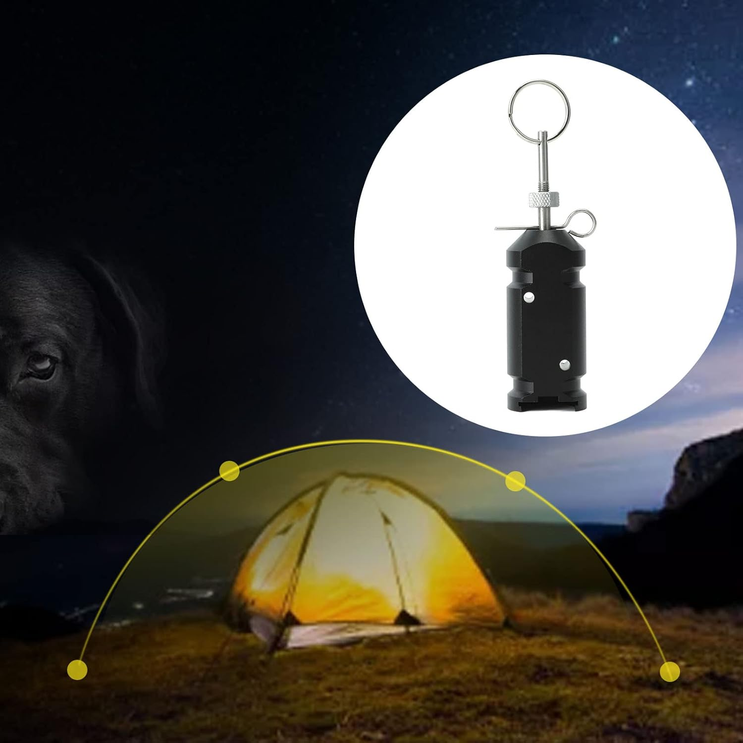 Trip Wire Alarm, 12 Gauge Perimeter Camping Trip Alarm, Aluminum Alloy Perimeter Defense Device, Early Warning Security System, 360&deg; Coverage Quad for Camping & Property Safety image number 3