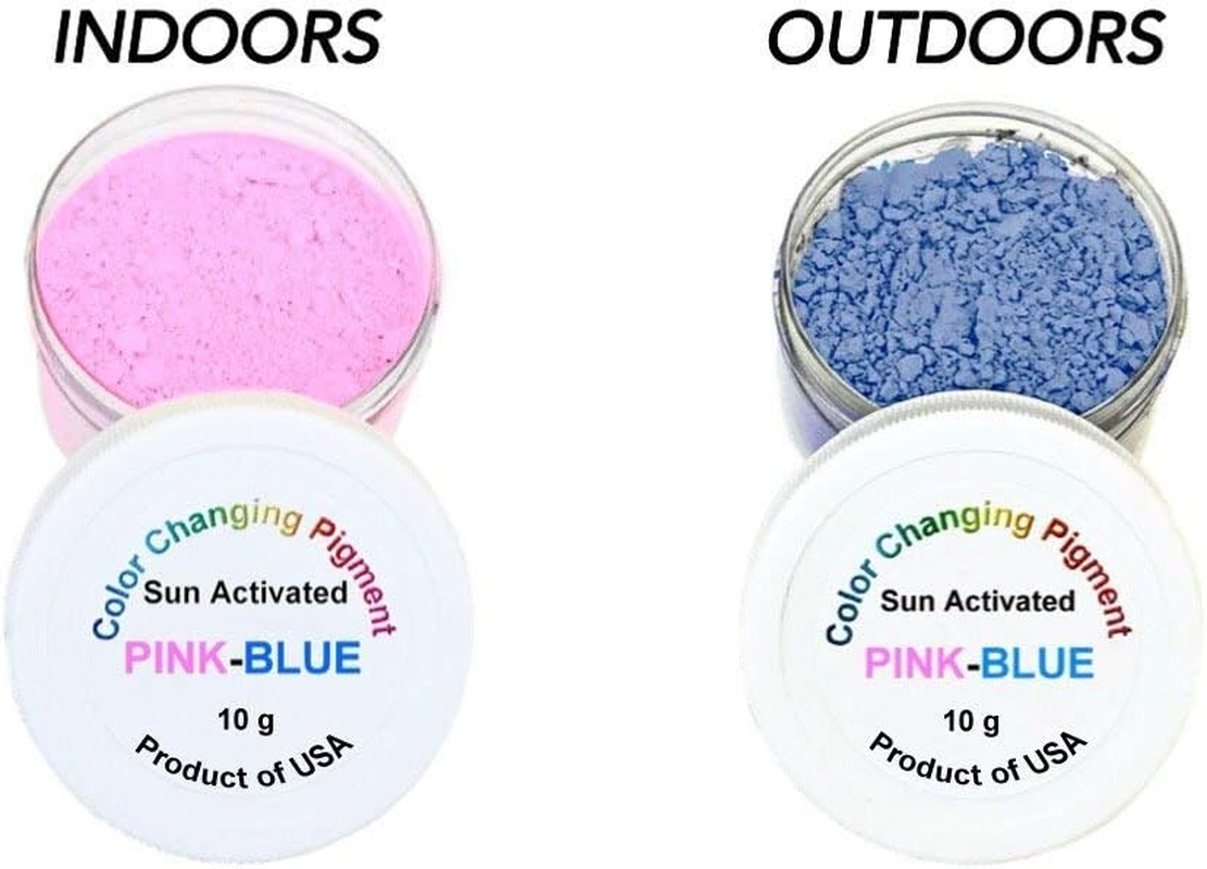 Sun Activated Photochromic Powder Pigment PINK Changing to VIOLET-BLUE When Exposed to UV Light Perfect for Color Changing Slime Goo Silly Putty Nail Polish image number 2