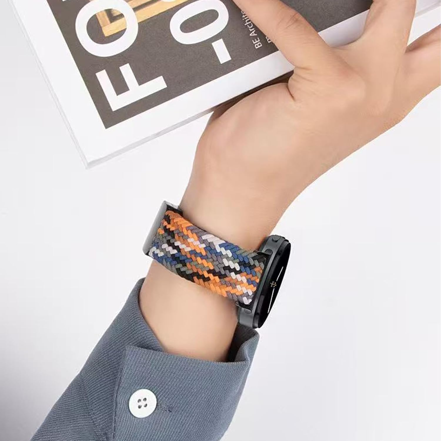 Sport Solo Loop Compatible with Samsung Galaxy Watch 8 40Mm 44Mm/Classic 46Mm Women Men,Magnetic Strap Stretchy Braided Wristband for Galaxy Watch 8/Classic Bands image number 6