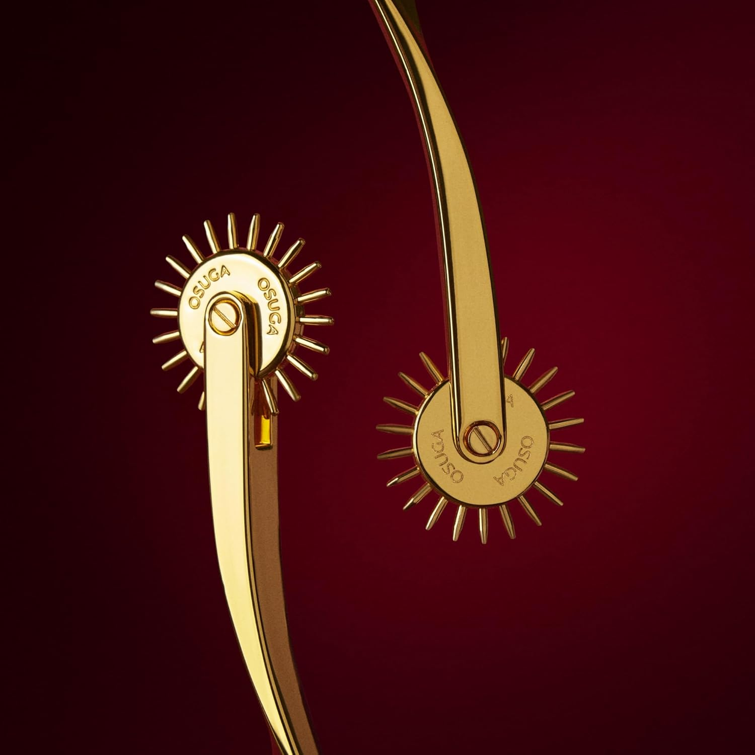 OSUGA Golden Erotic BDSM Toys Foreplay Pinwheel Sex Roller Nipple Breast Spikes Fetish Tongue Stimulator Sex Tools Sensory Play 22 Pins Flirting Stimulation Roller Portable Couple Sex Toys image number 3