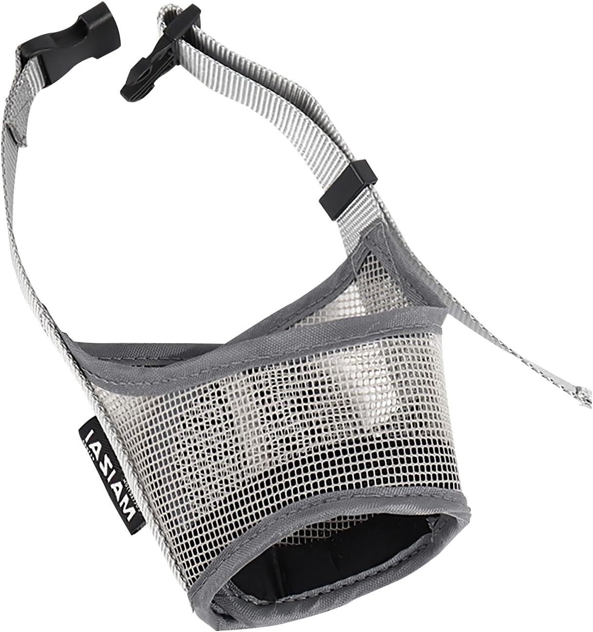 Larfraecy Muzzles for Dogs, Soft Mesh Muzzle, Breathable Muzzle for Dogs, Adjustable Dog Muzzle for Medium and Large Dogs, Catching Biting, Licking and Chewing (Grey, L) image number 3