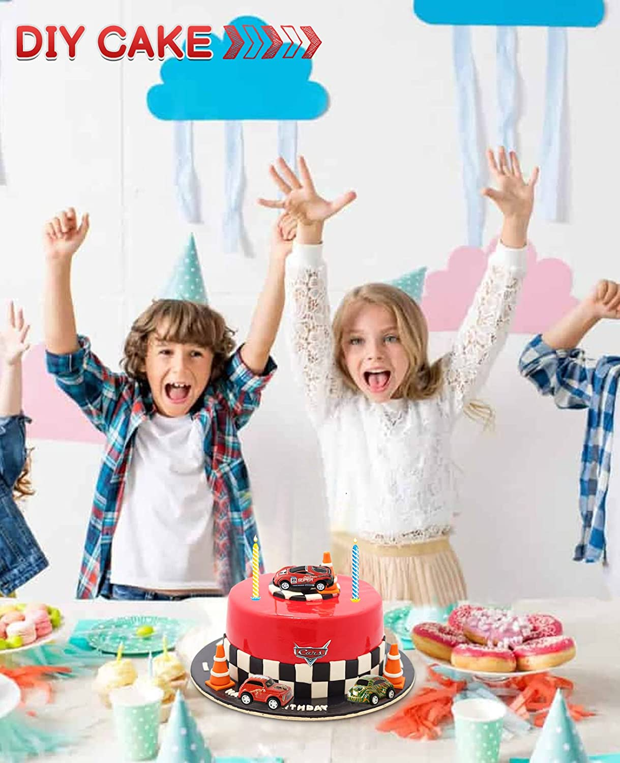 36 Pack Pull Back Cars, Friction Mini Toy Cars Fun Bulk Race Car Set for Kid Ages 3 4 5 6 Years Old, Boys and Girls Christmas Birthday Party Gifts, and Treasure Box Toys for Classroom image number 2